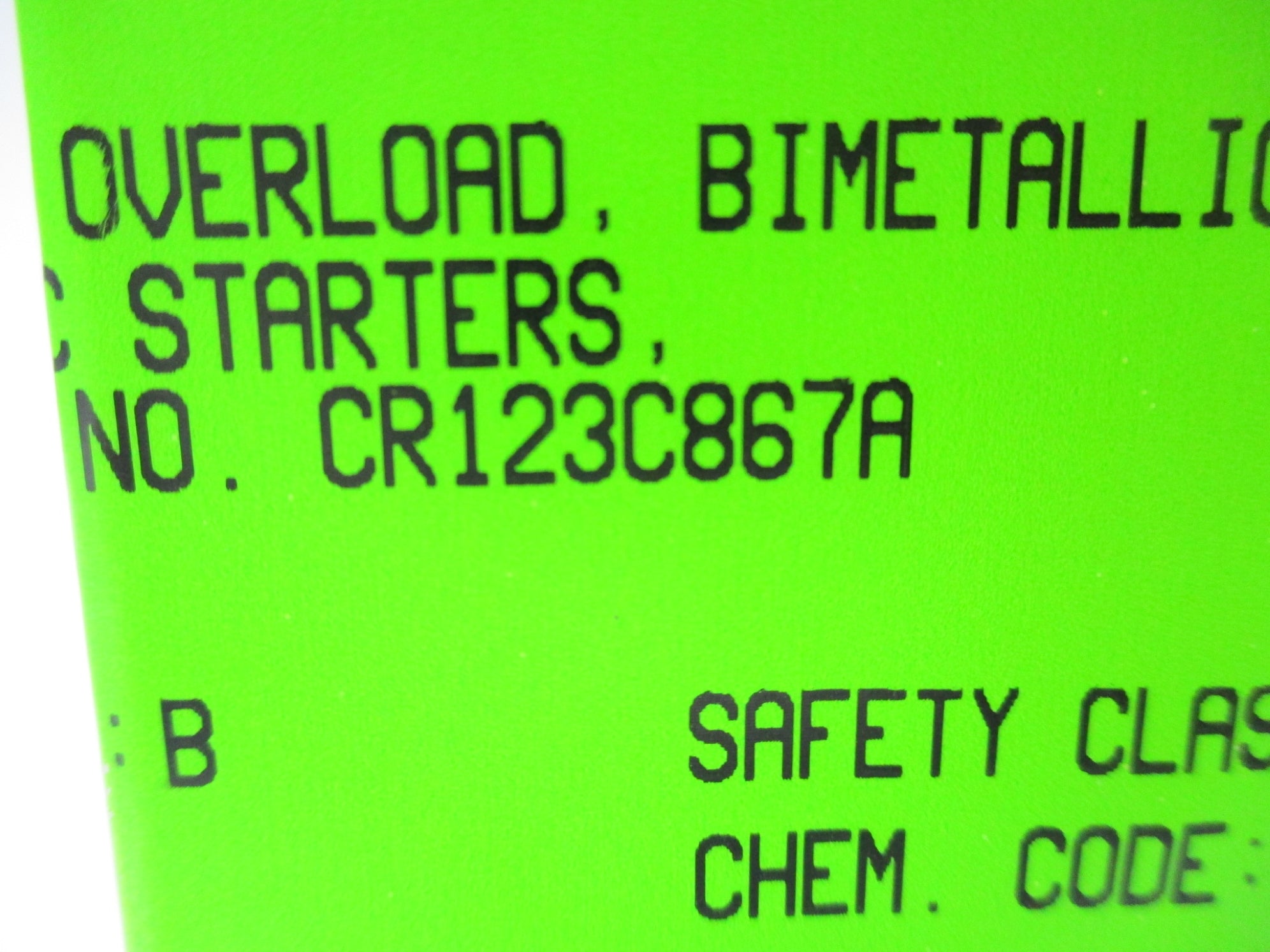 GENERAL ELECTRIC CR123C867A NSMP