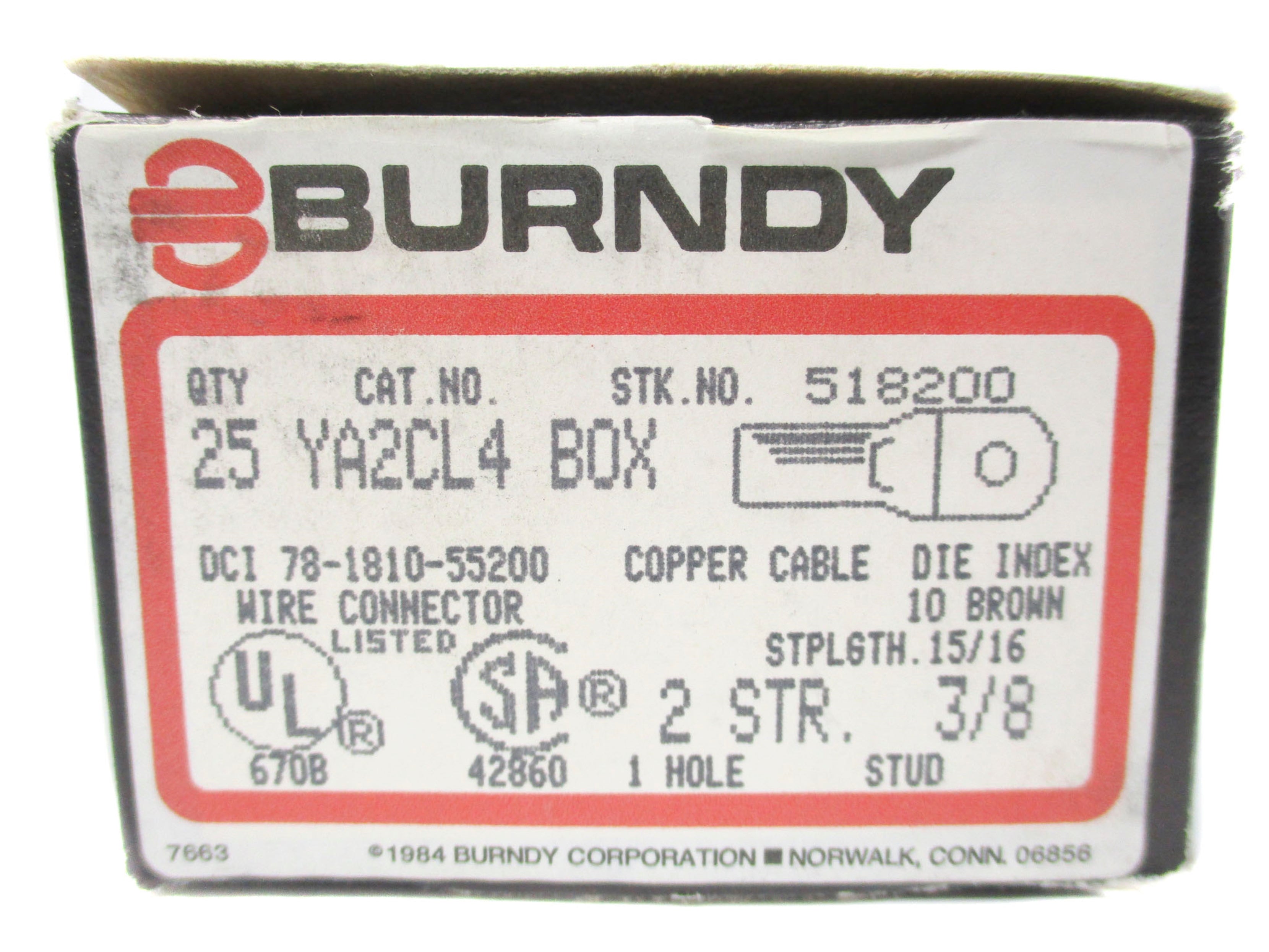 BURNDY YA2CL4 (PKG OF 25) NSMP