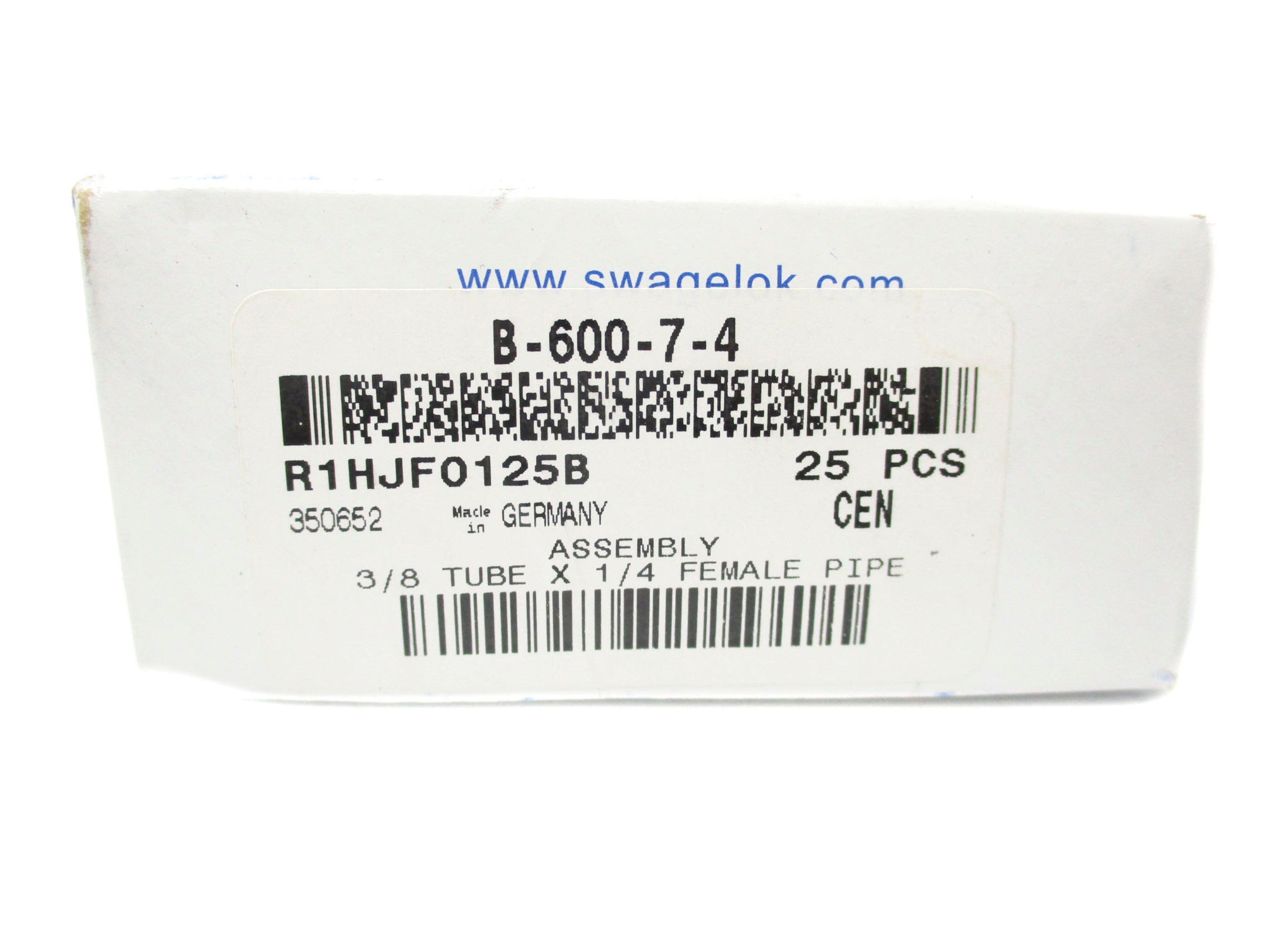 SWAGELOK B-600-7-4 (PKG OF 25) NSMP