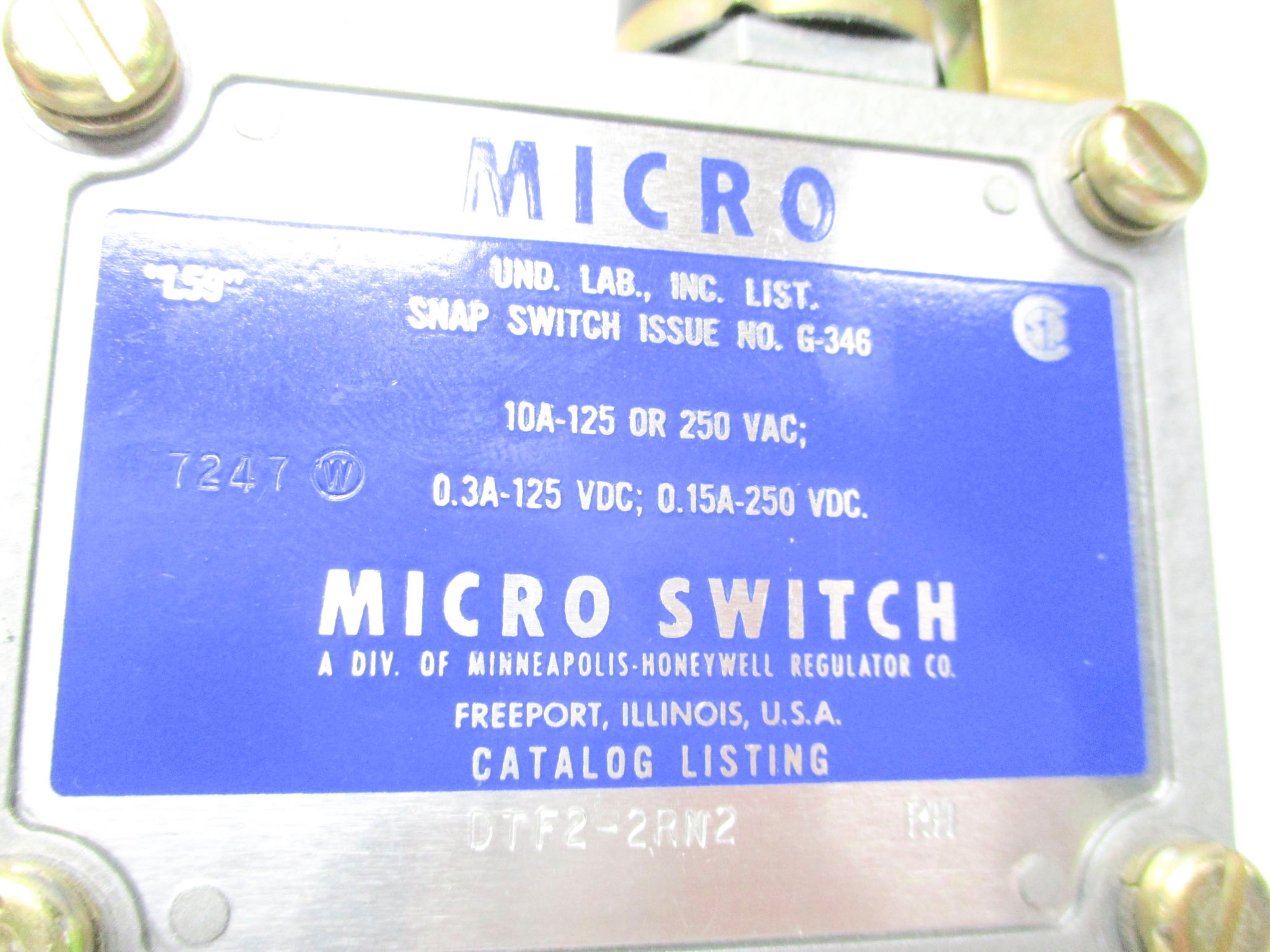 MICROSWITCH DTF2-2RN2-RH (GREY) NSMP