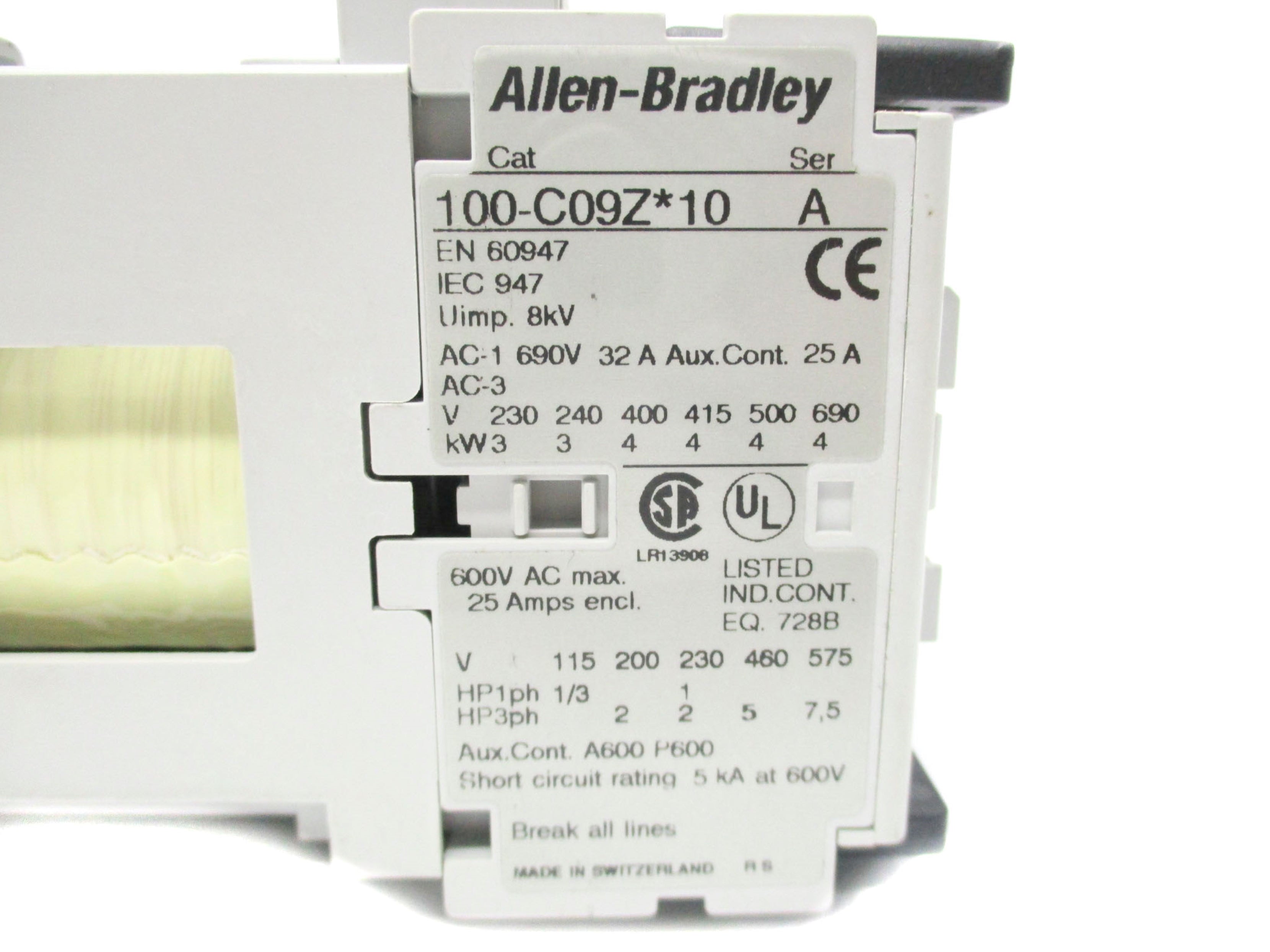 ALLEN BRADLEY 100-C09ZA10 SER. A UNMP