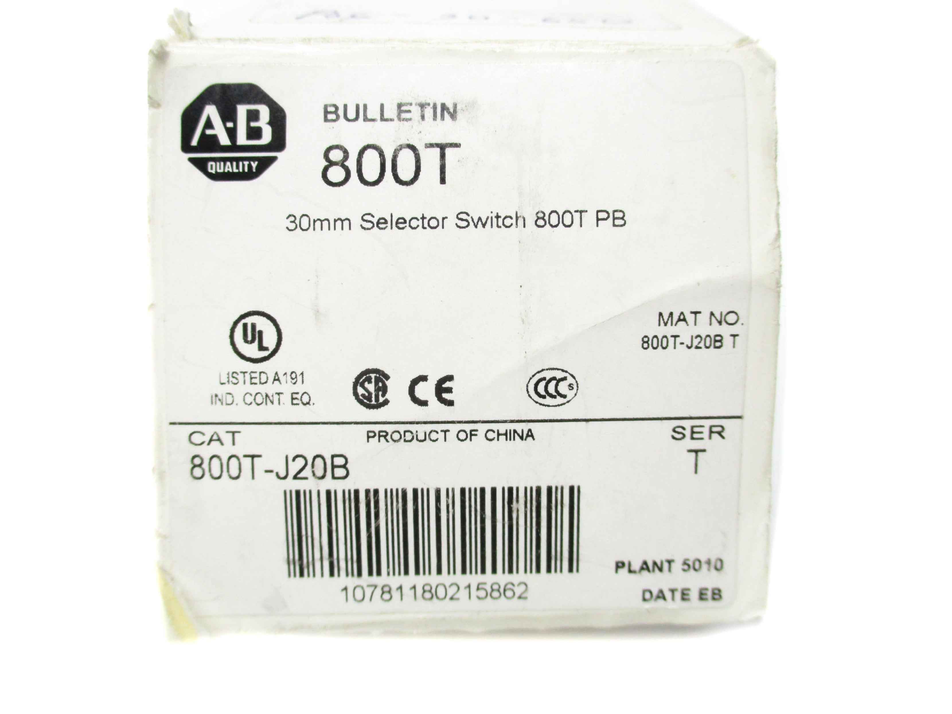 ALLEN BRADLEY 800T-J20B SER. T (AS PICTURED) (WH) NSMP