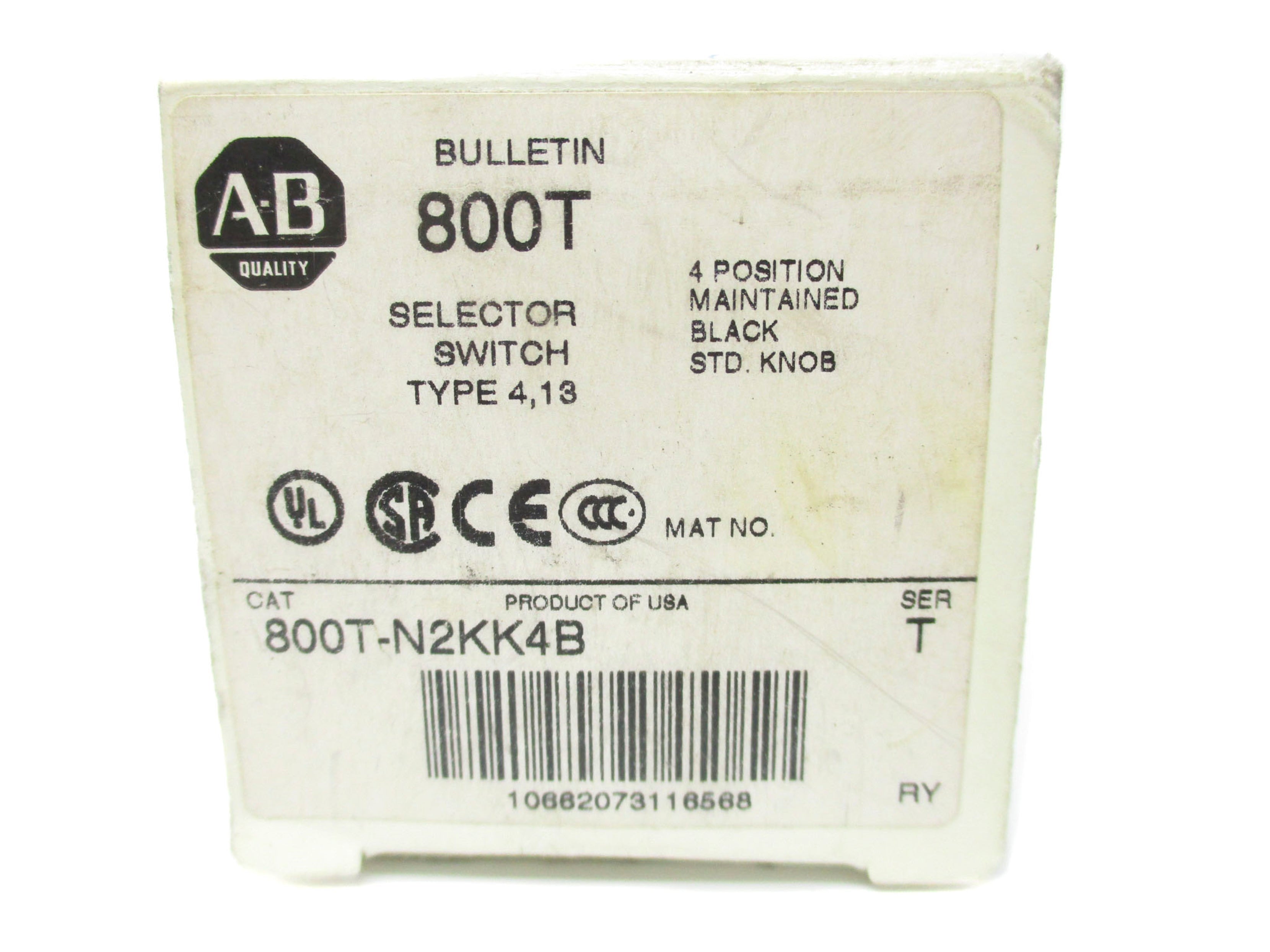 ALLEN BRADLEY 800T-N2KK4B SER. T (WH) NSMP