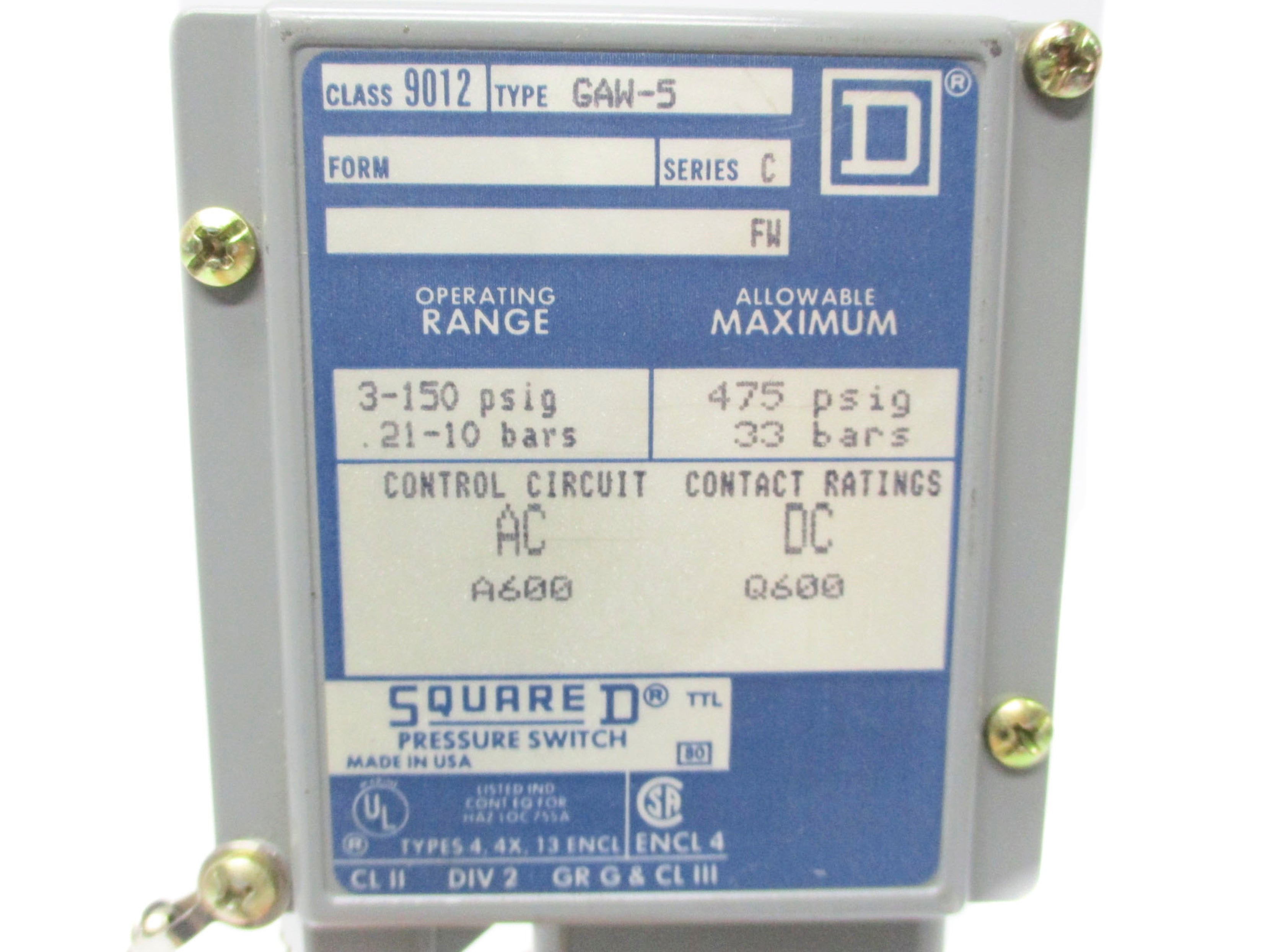 SQUARE D 9012-GAW-5 NSNP