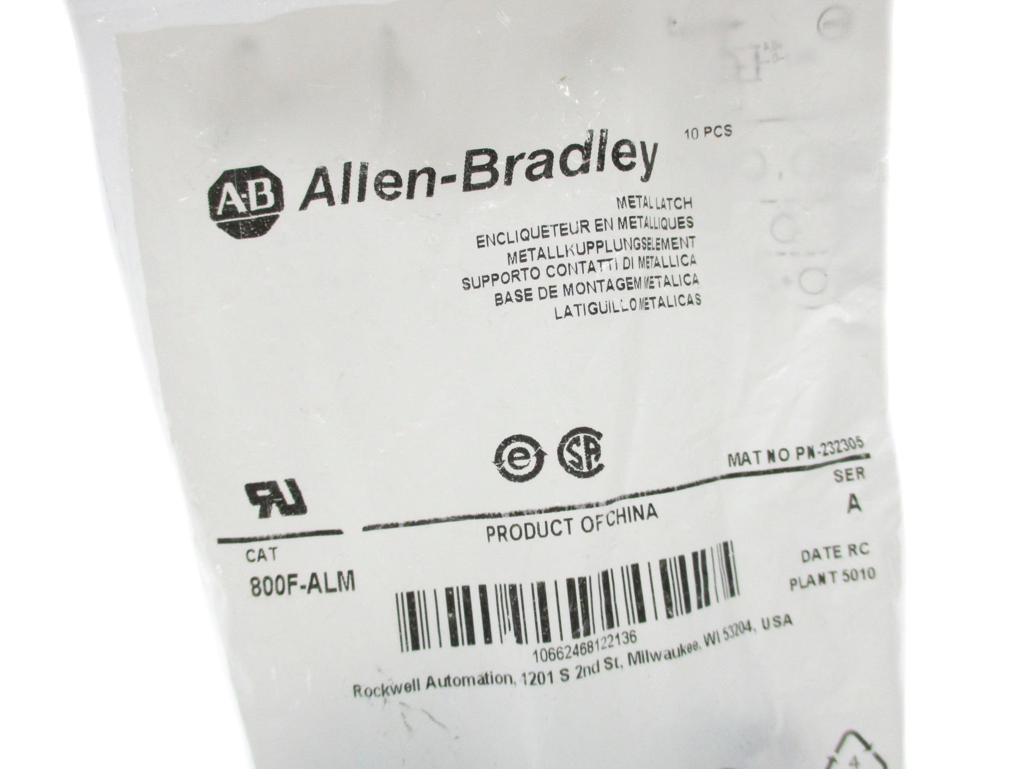 ALLEN BRADLEY 800F-ALM (PKG OF 10) NSMP