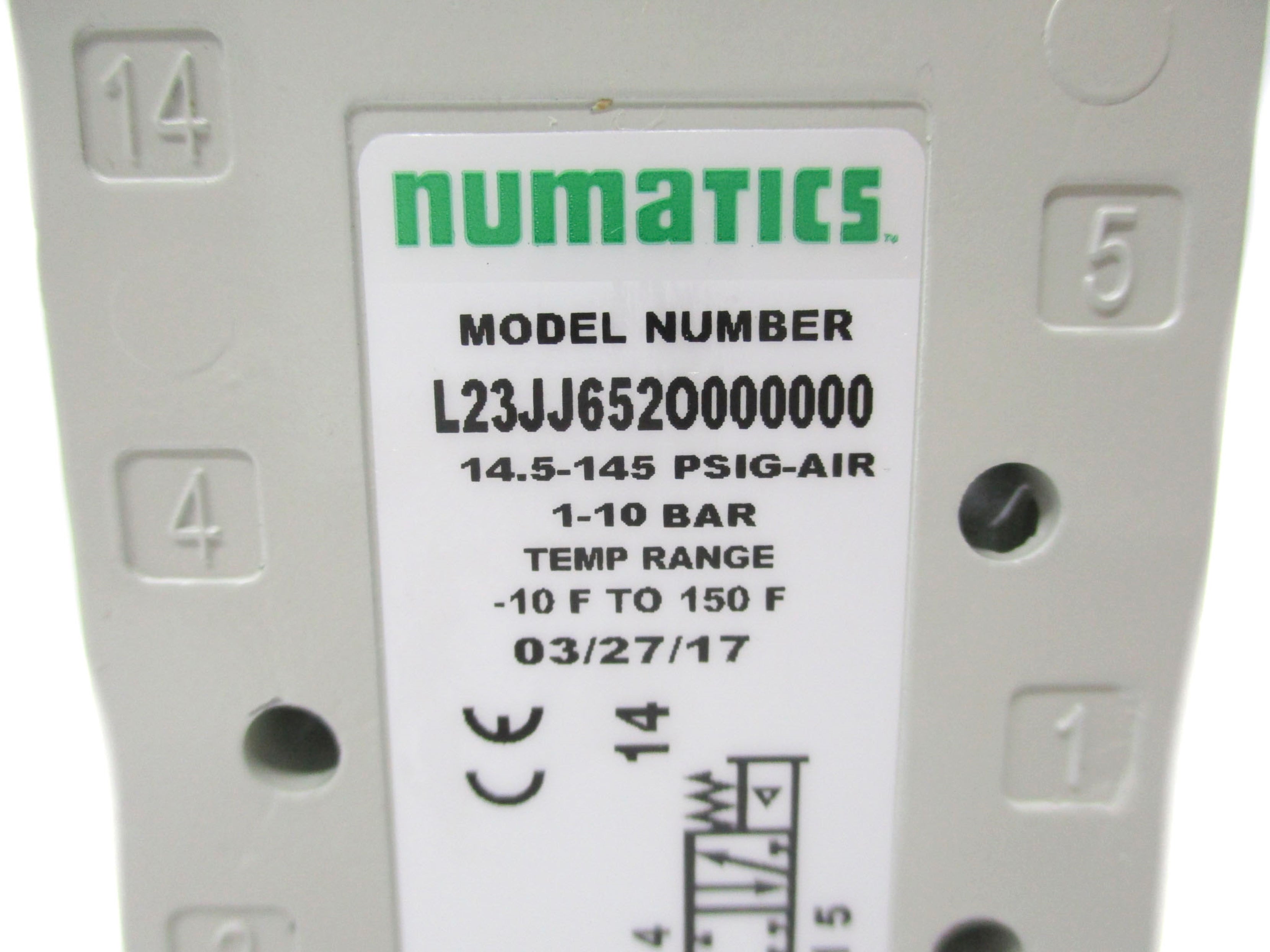 NUMATICS L23JJ652O000000 145-145PSI -10-150'F NSNP