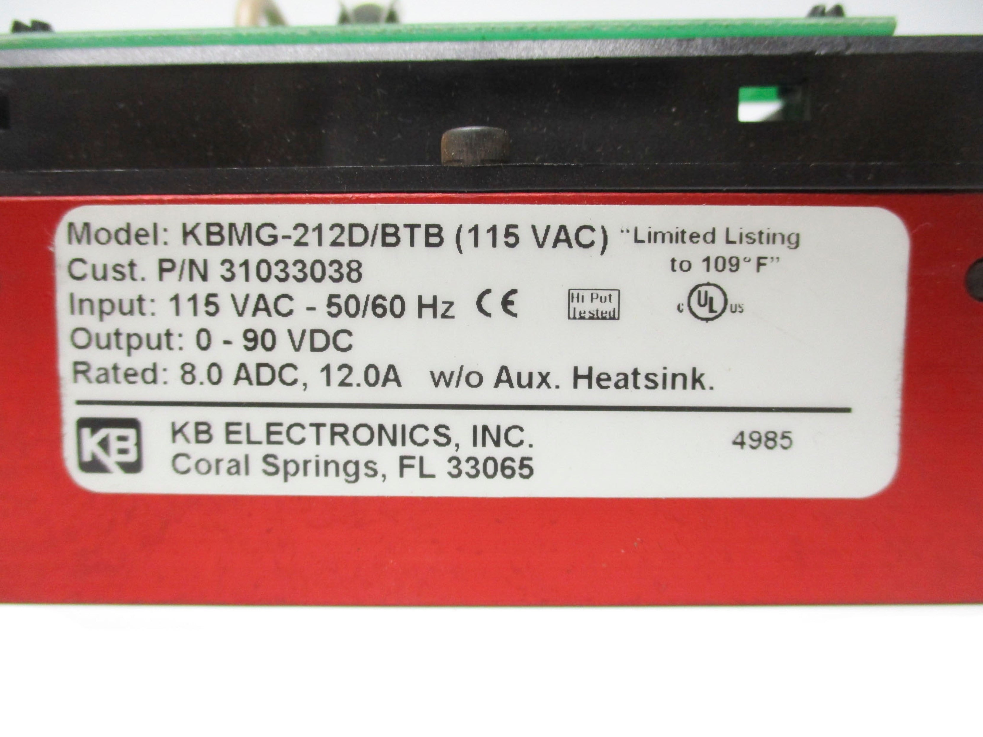 KB ELECTRONICS KBMG-212D/BTB UNMP