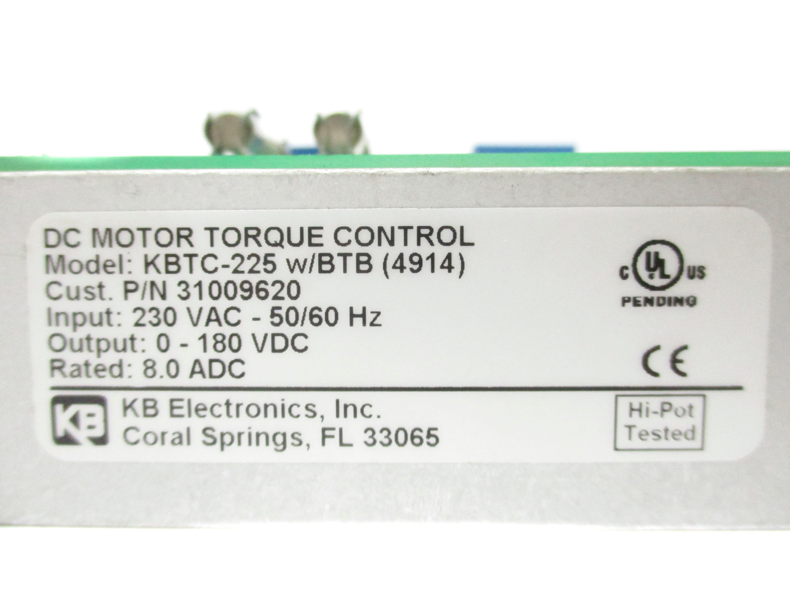 KB ELECTRONICS KBTC-225 31009620 UNMP