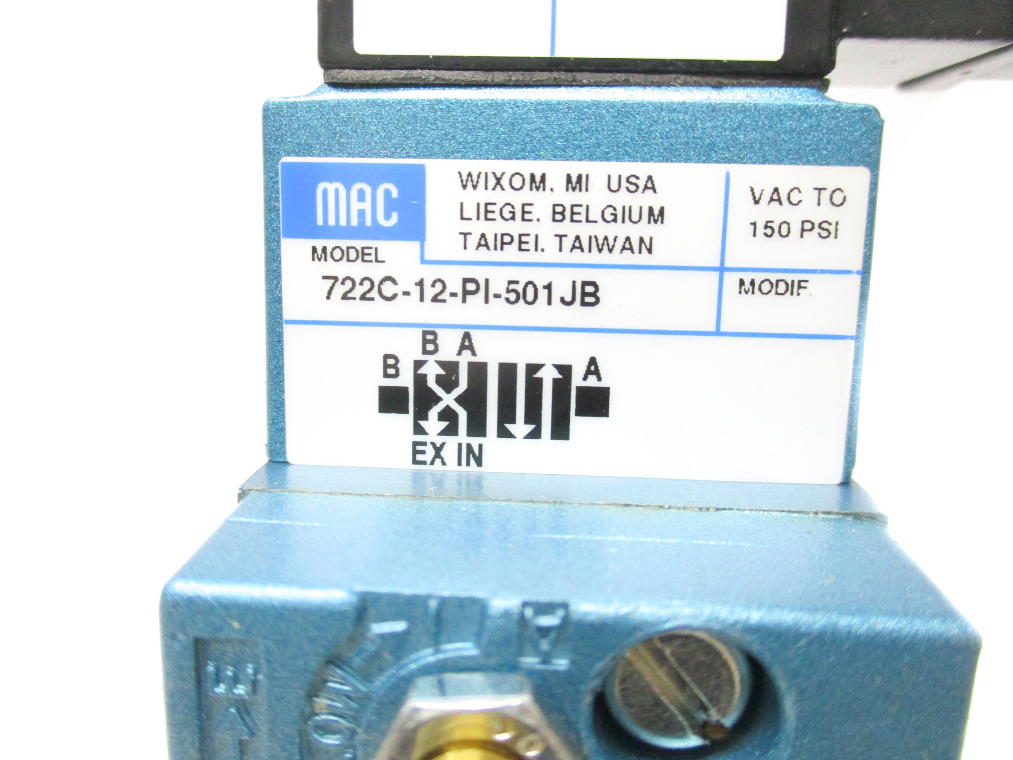 MAC 722C-12-PI-501JB 24VDC 150PSI NSNP