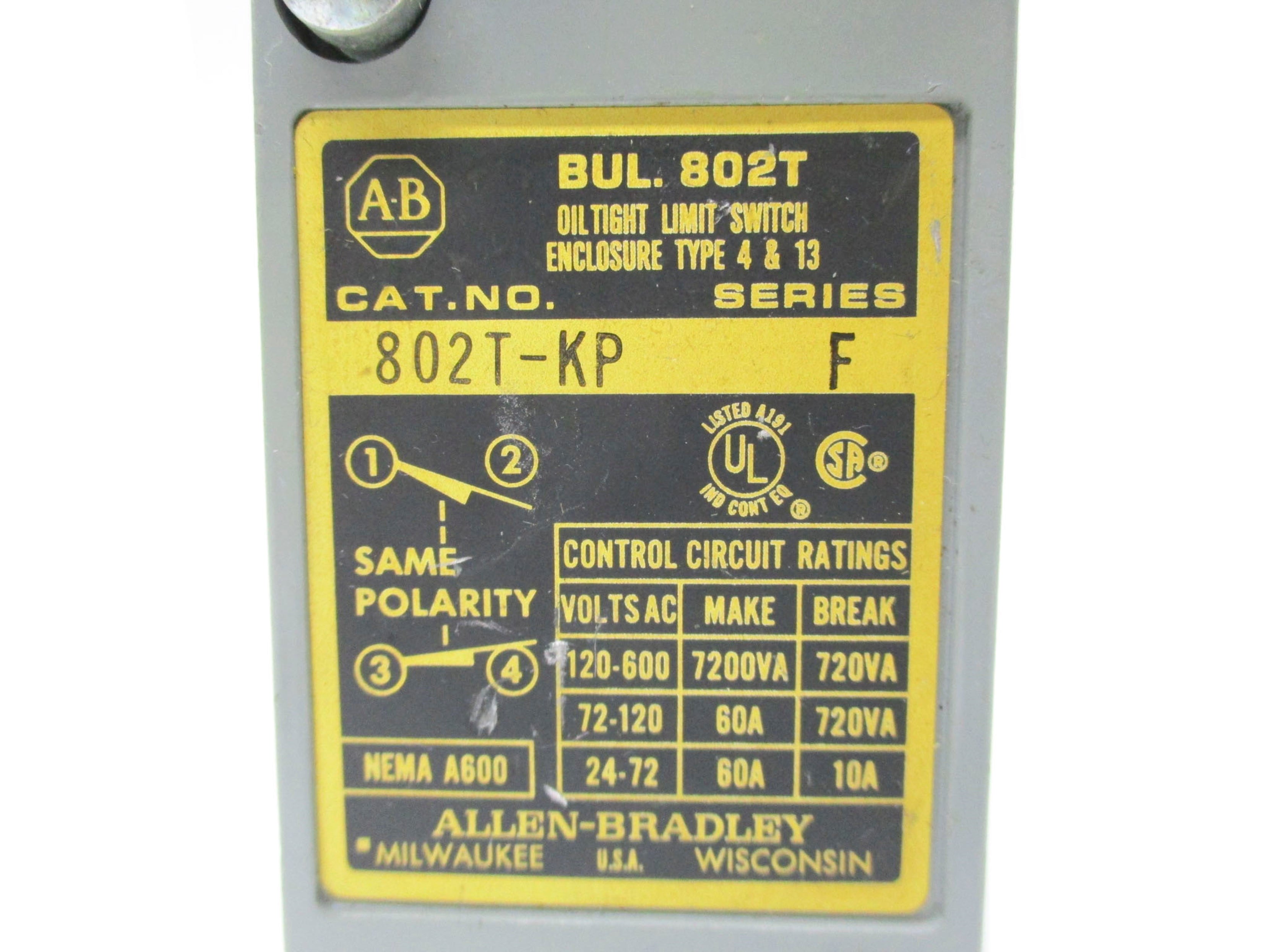 ALLEN BRADLEY 802T-KP SER. F UNMP