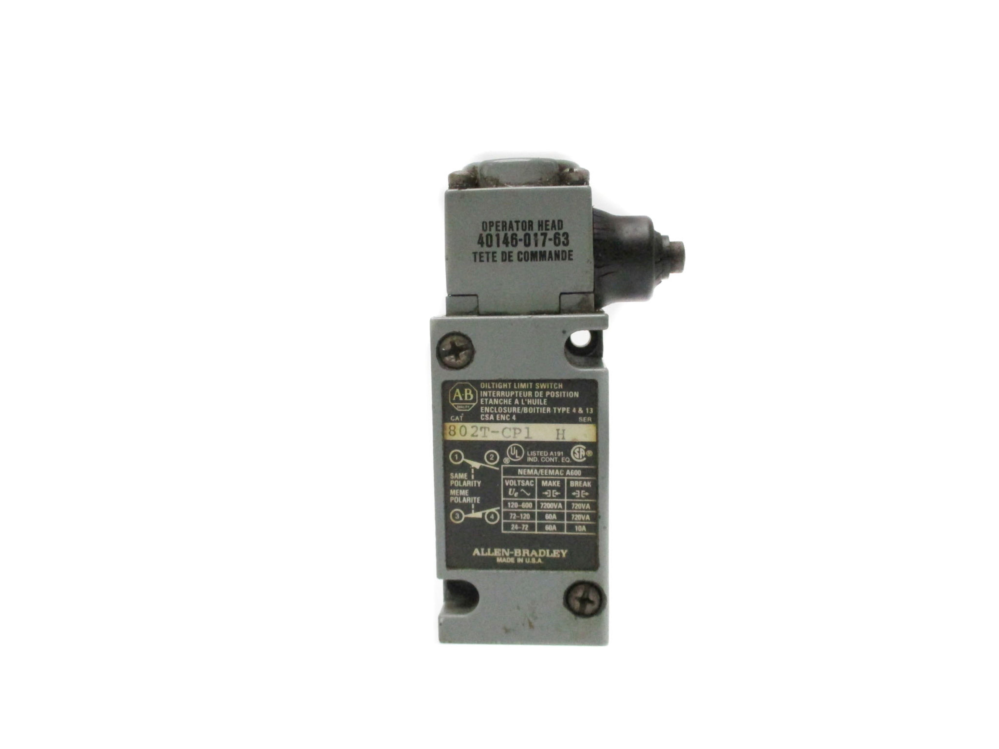 INDUSTRIAL SPARE PART 802T-CP1 SER. H UNMP