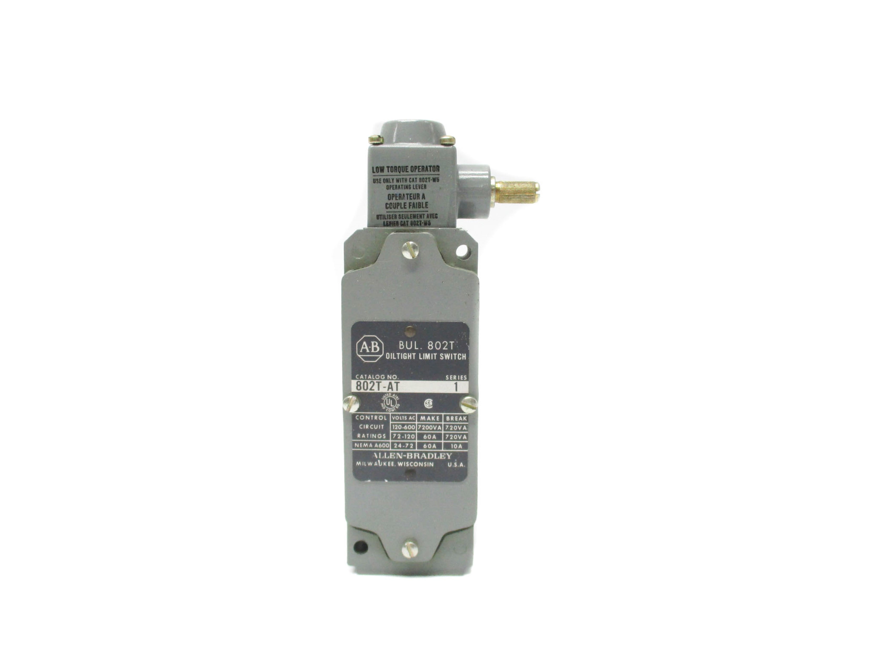 ALLEN BRADLEY 802T-AT SER. 1 120-600VAC 60A  UNMP