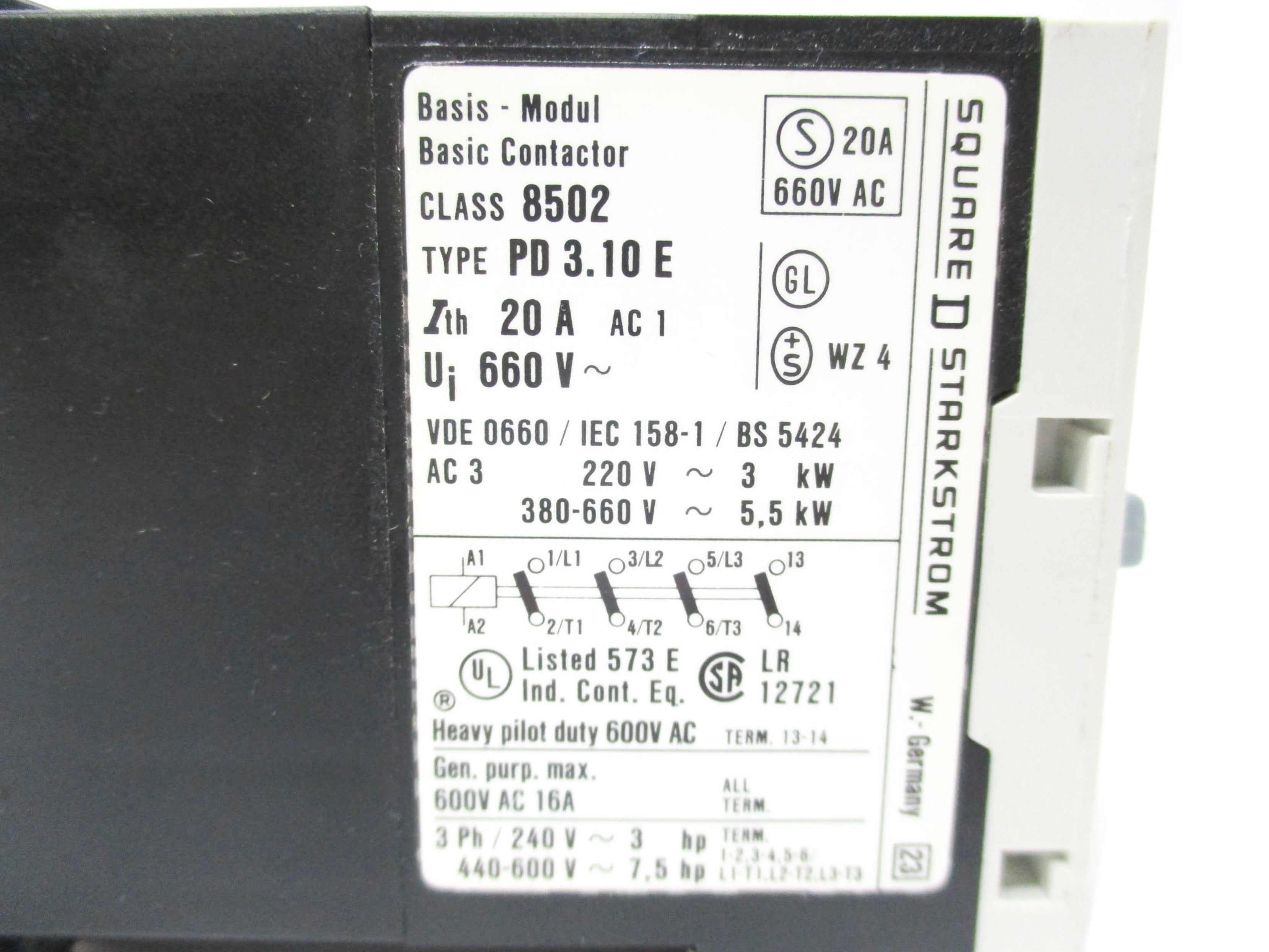SQUARE D 8502 PD3.10E UNMP