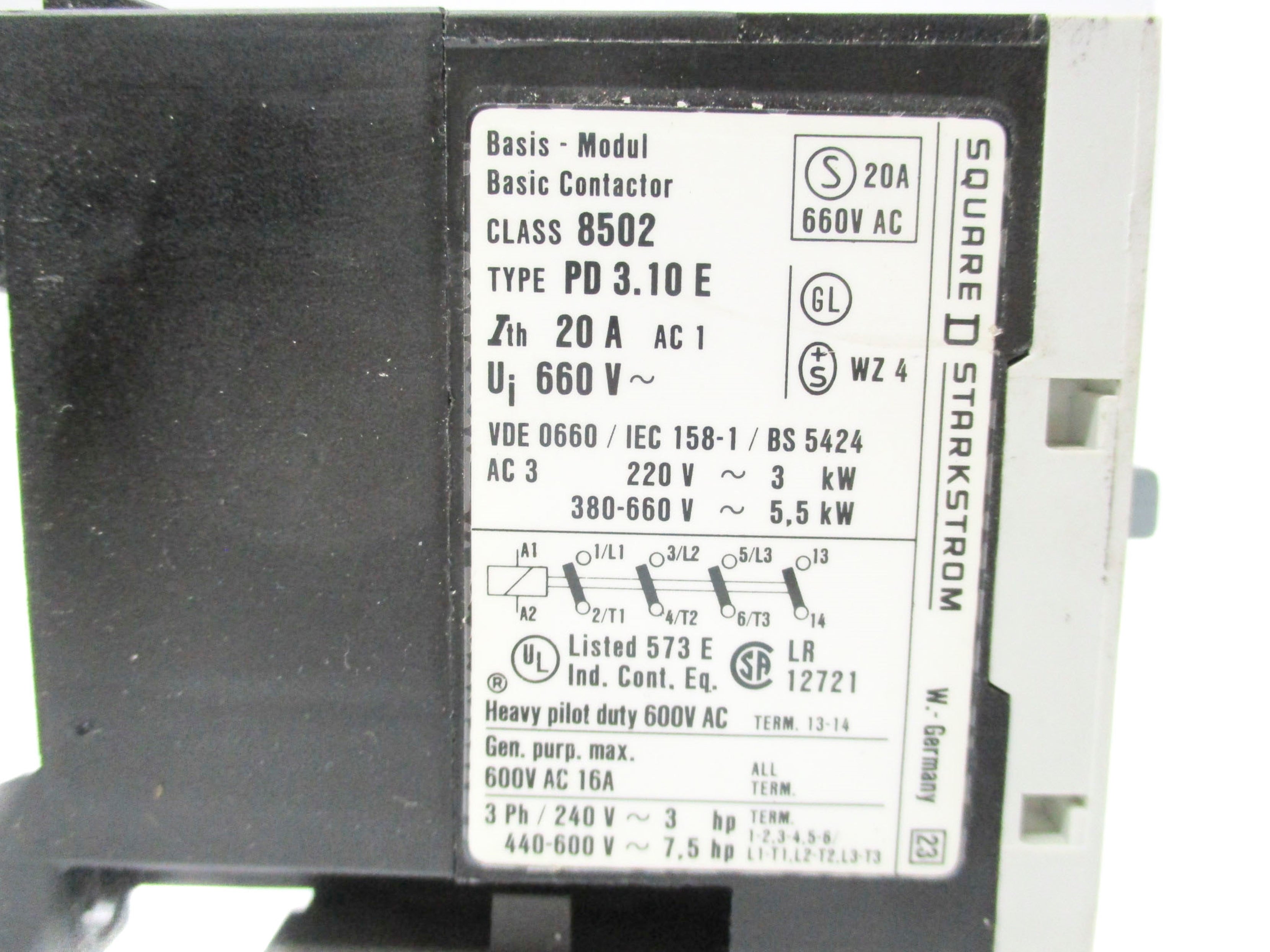 SQUARE D 8502PD3.10E WITH TD/TE UNMP