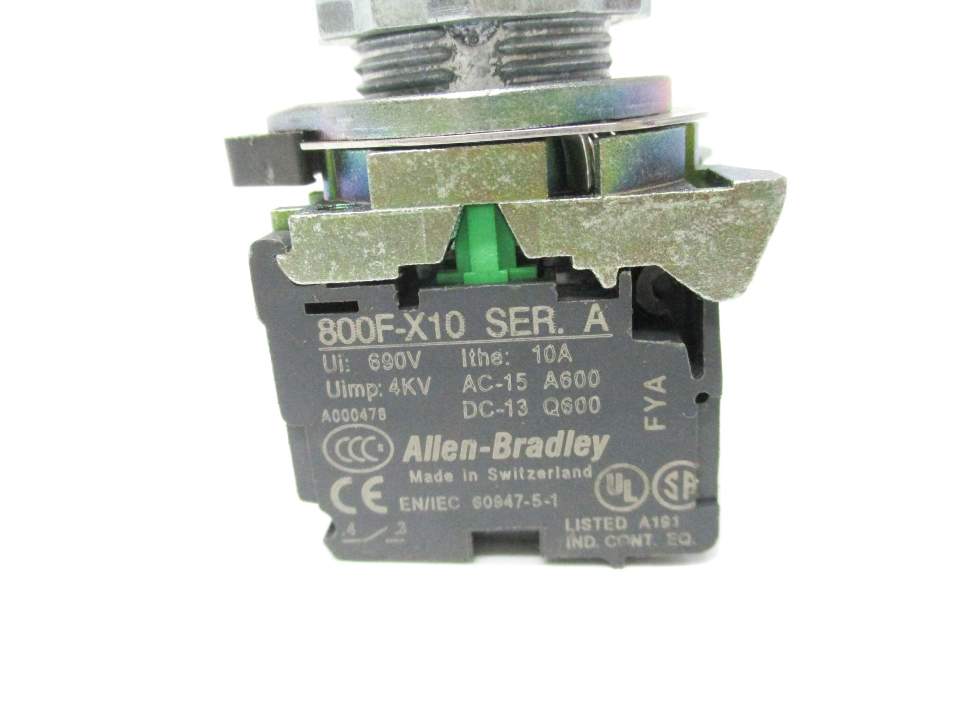 ALLEN BRADLEY 800F-X10 SER. A UNMP