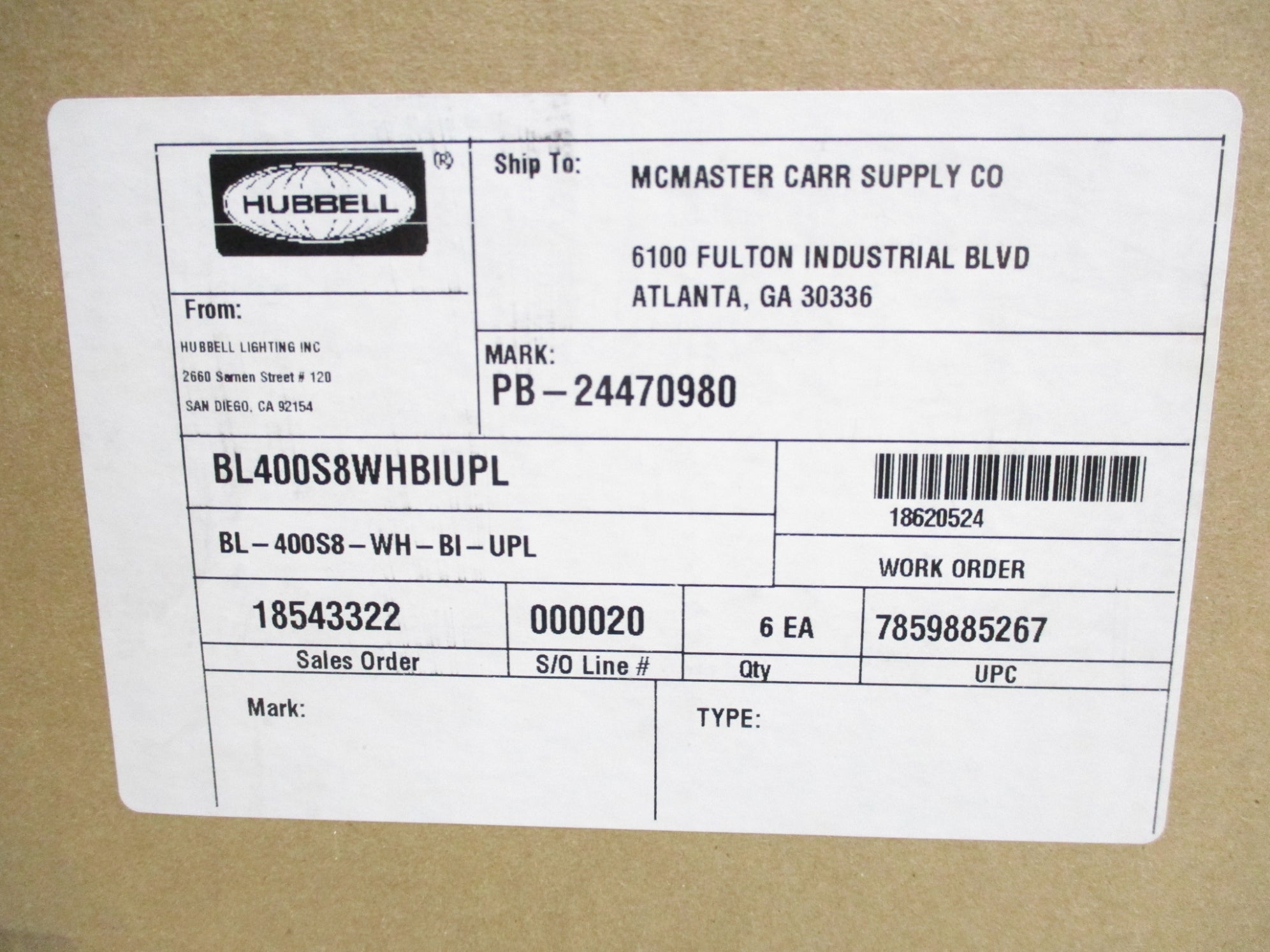 HUBBELL BL-400S8-WH-BI-UPL NSMP