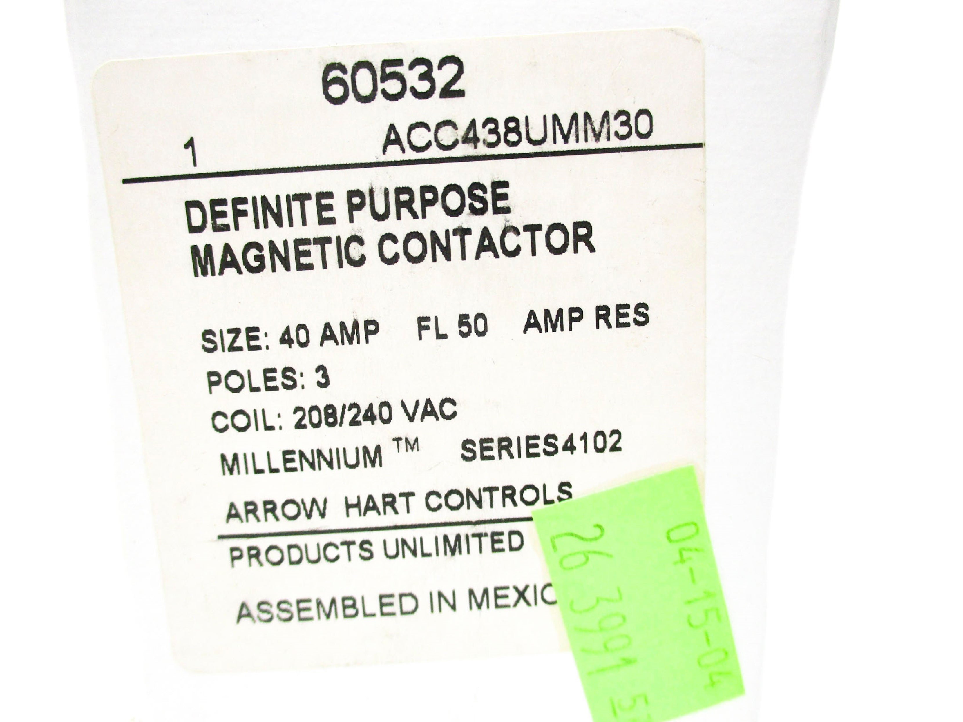 ARROW CONTROLS ACC438UMM30 208/240V NSMP