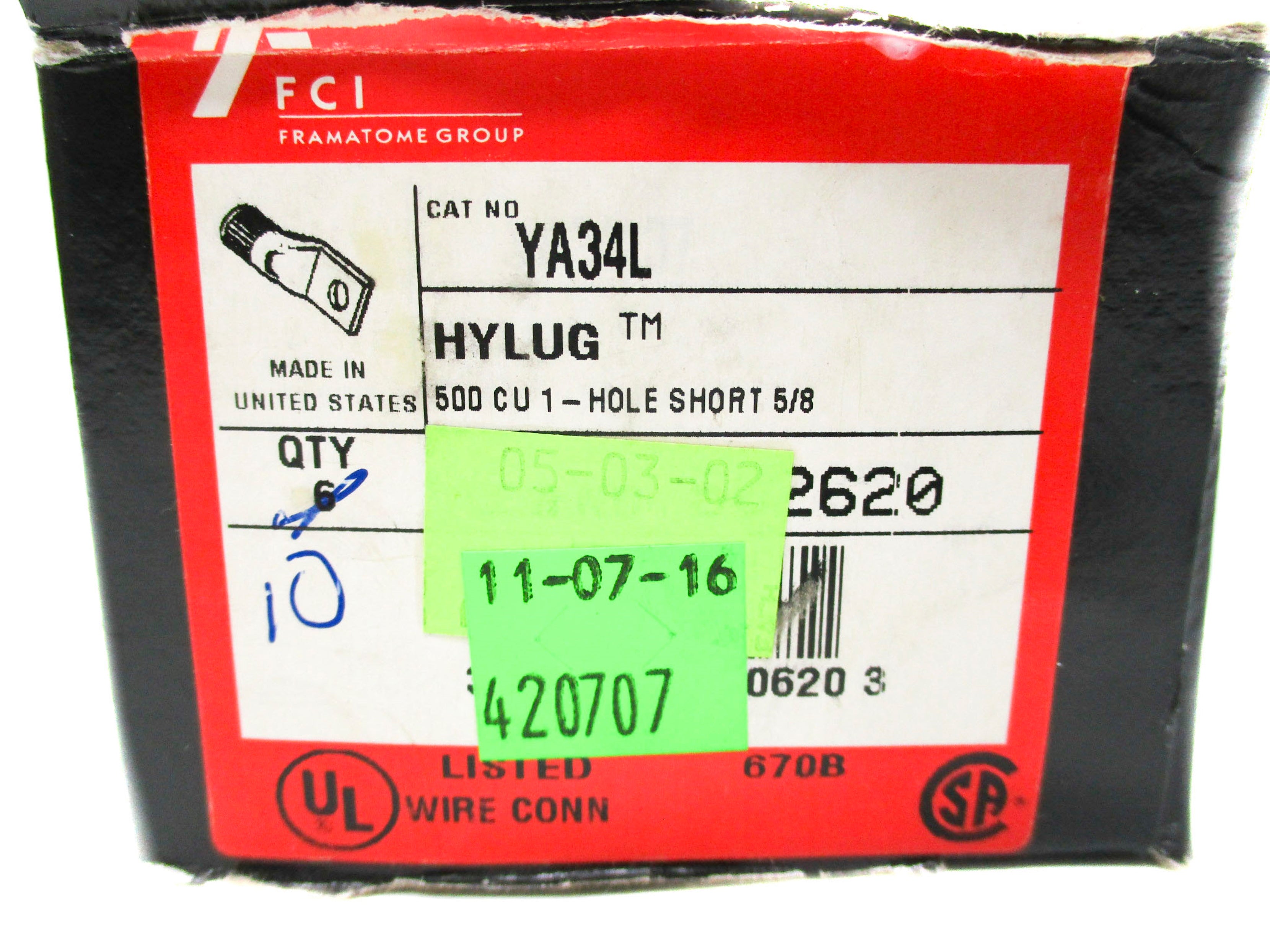 BURNDY YA34L (PKG OF 10) NSMP