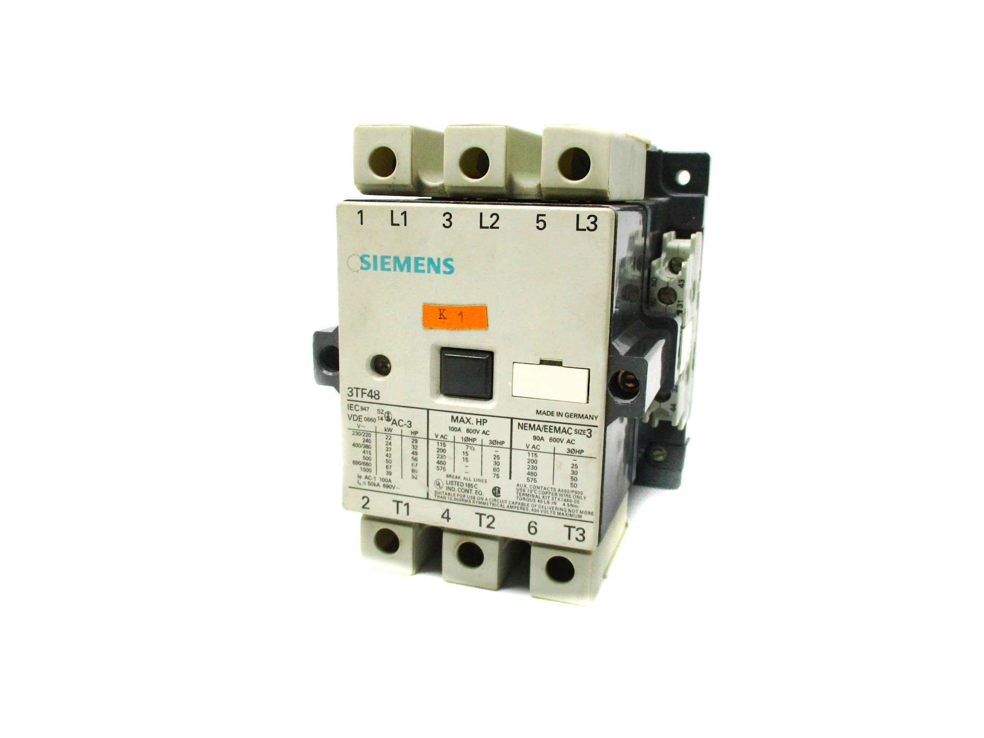 SIEMENS 3TF48 600V UNMP