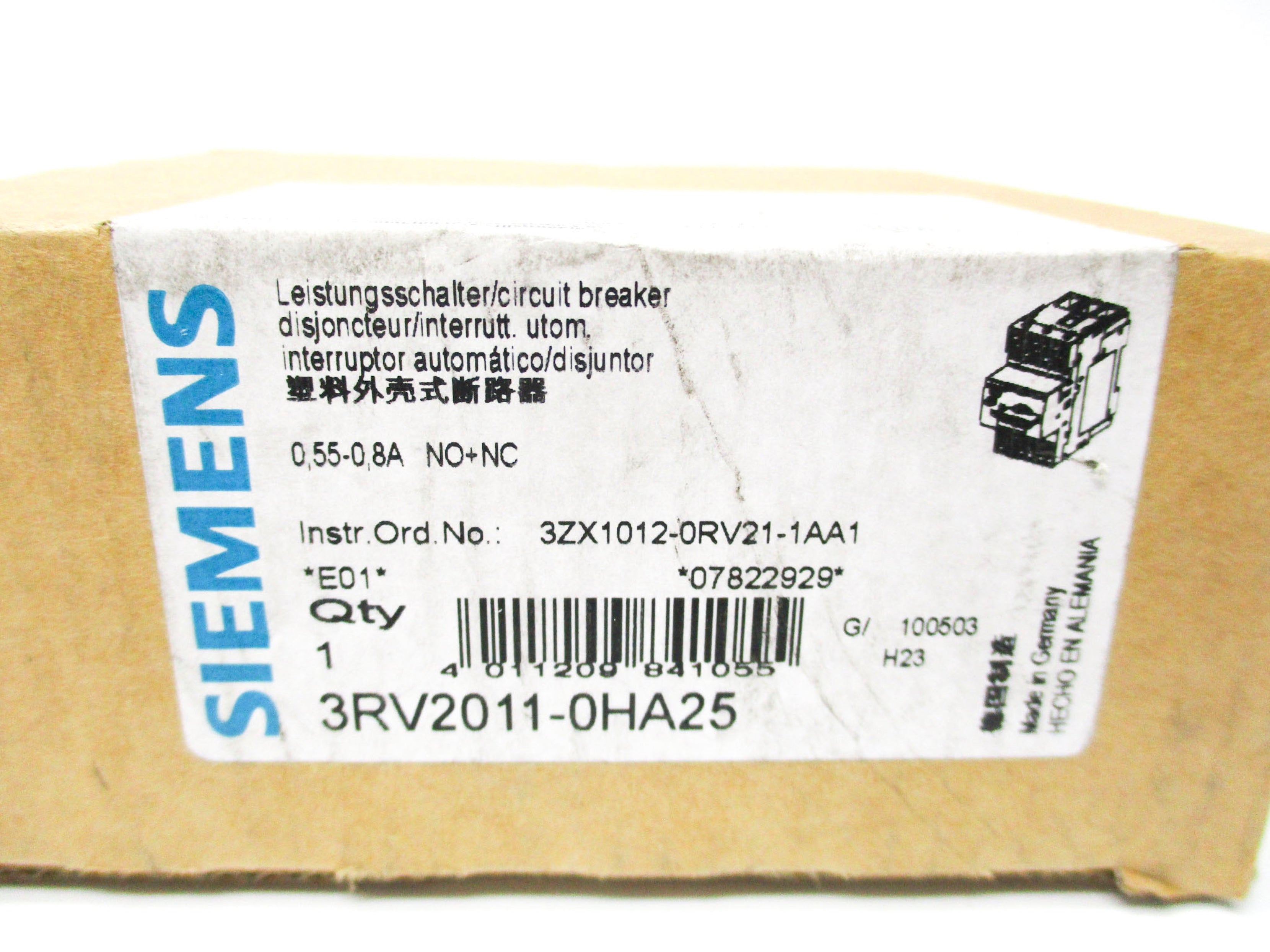 SIEMENS 3RV2011-0HA25 0.55-0.8A NSMP