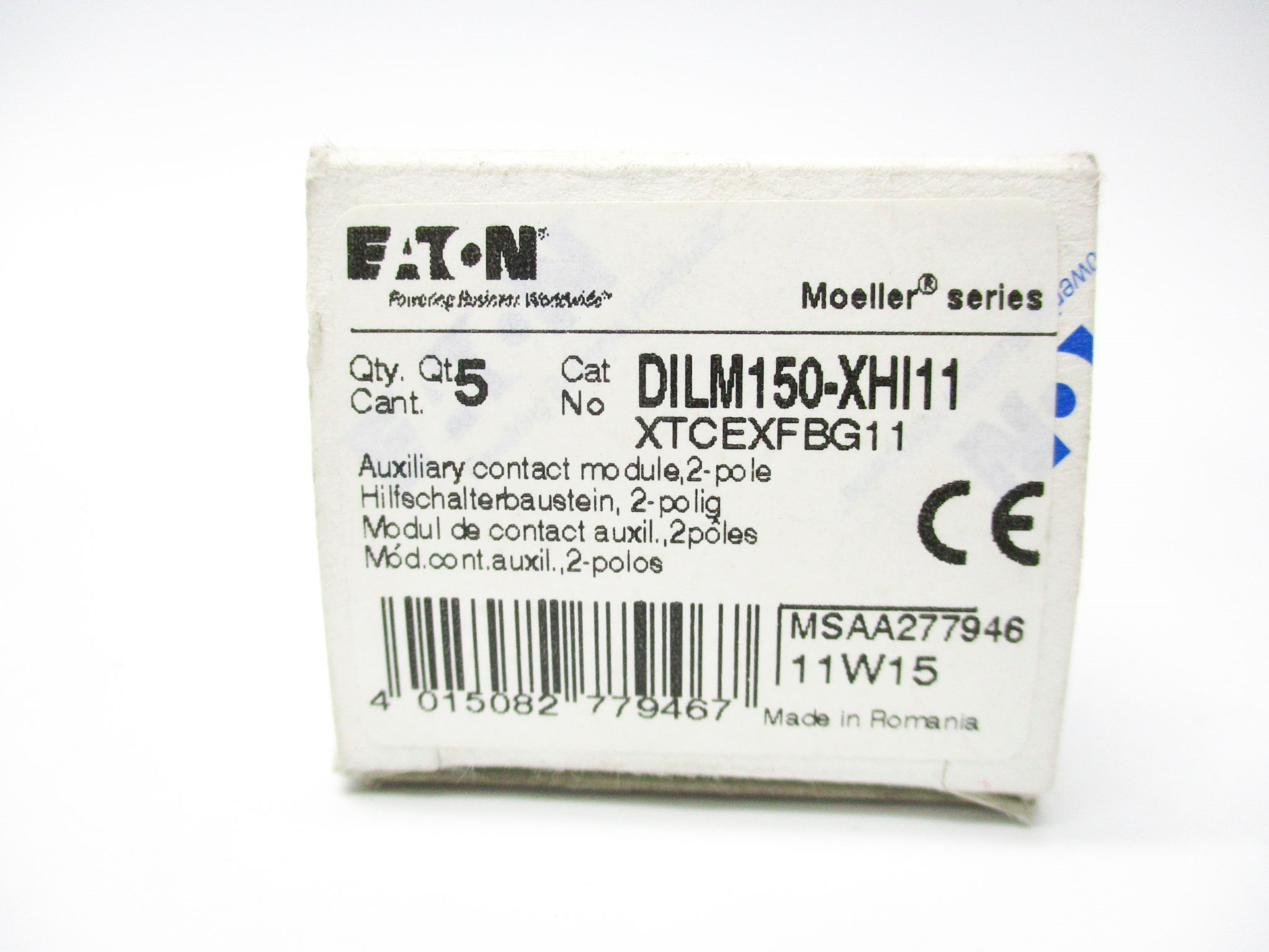 EATON DILM150-XHI11 XTCEXFBG11 600VAC 15A (PKG OF 5) NSMP