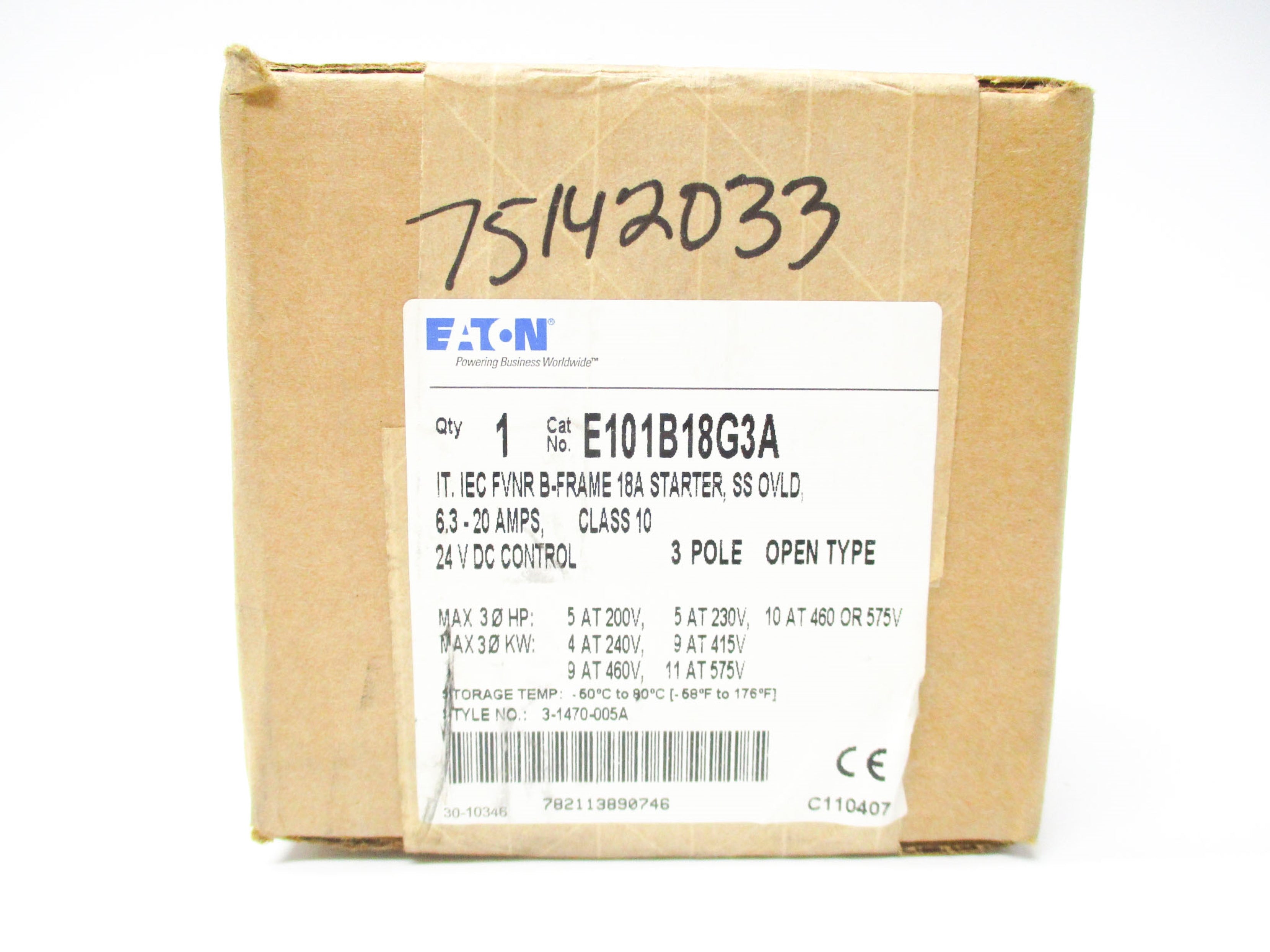EATON E101B18G3A 24V 18A NSFS