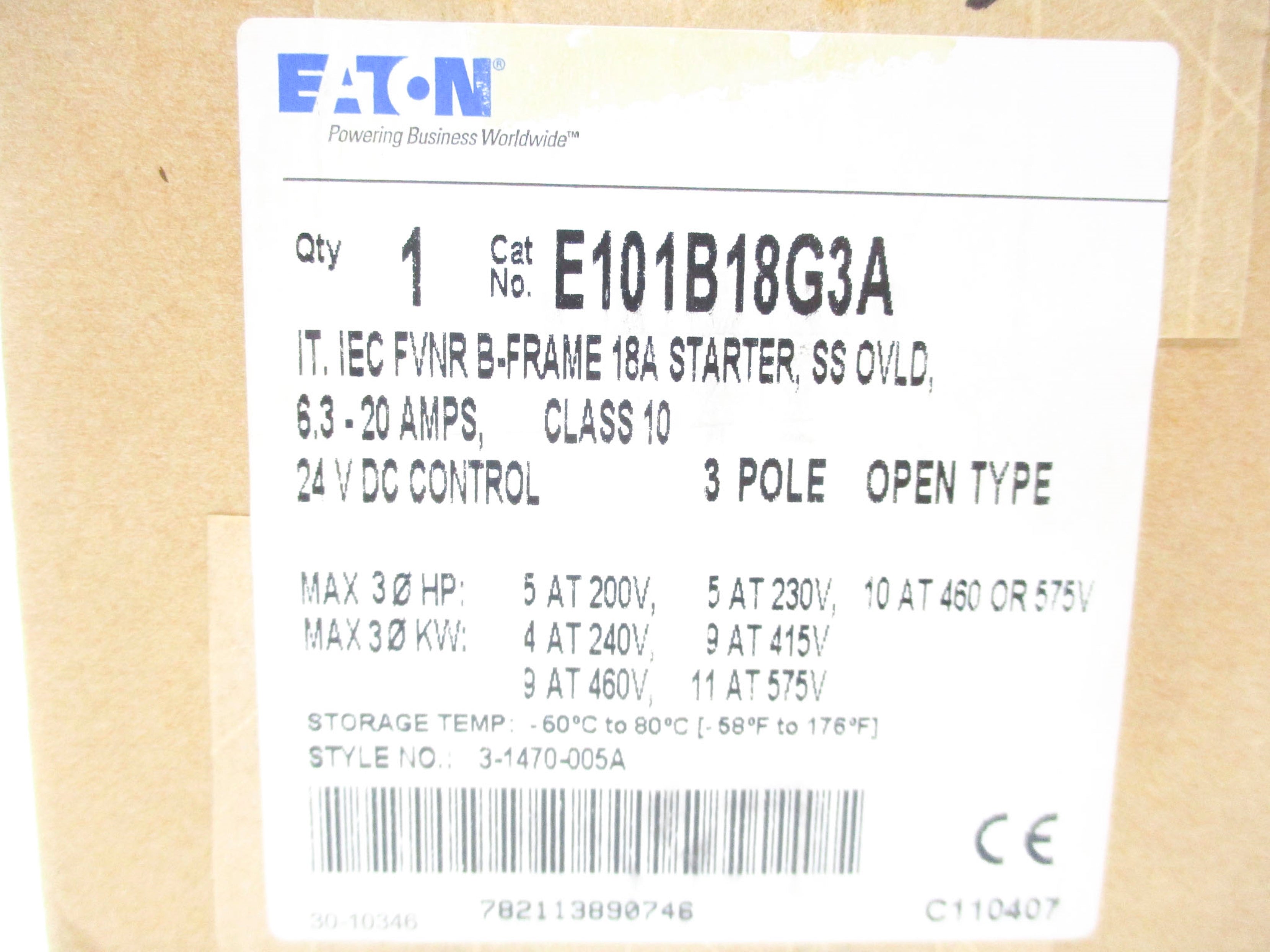 EATON E101B18G3A 24V 18A NSMP