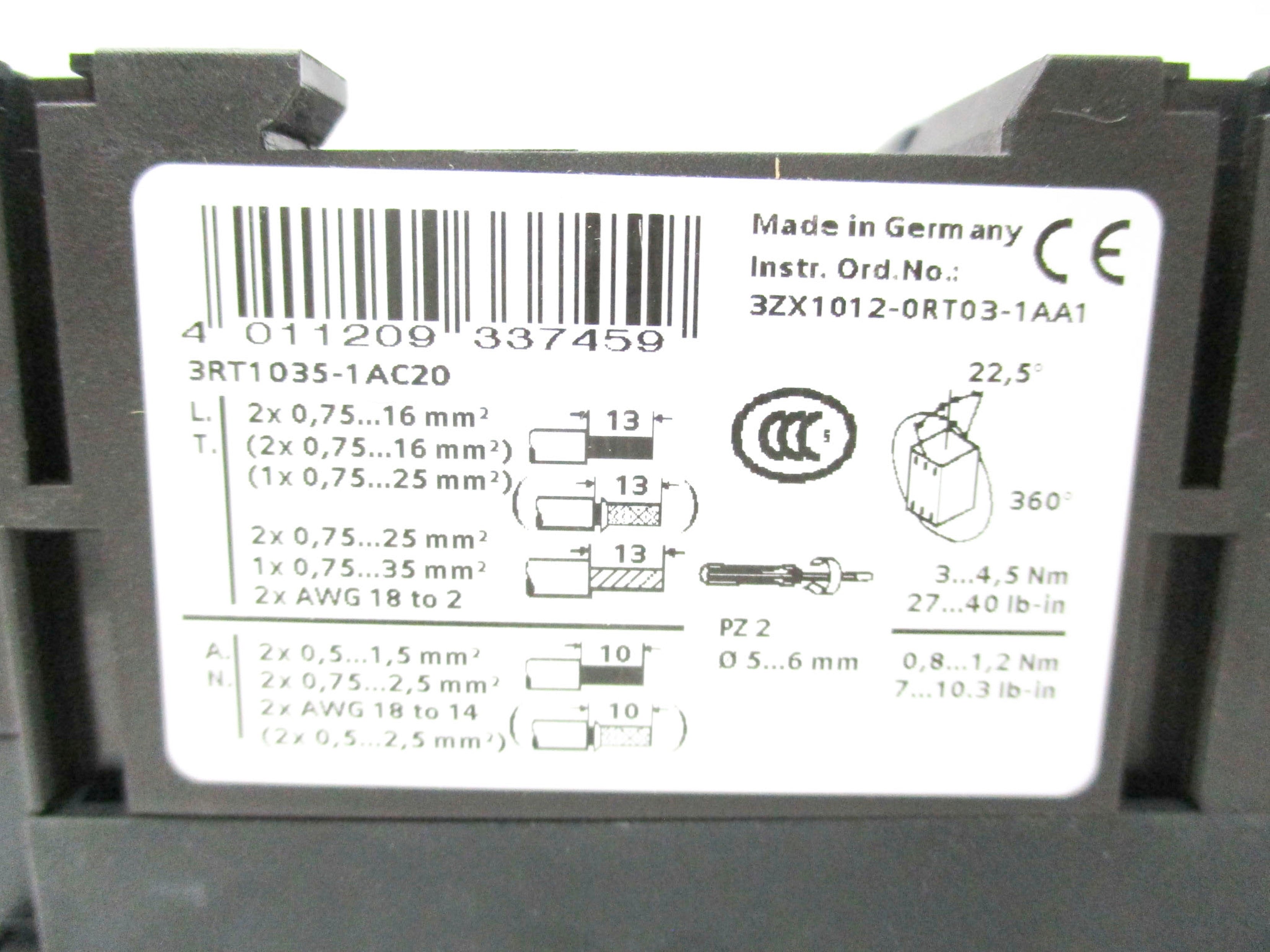 SIEMENS 3RT1035-1AC20 24V NSMP