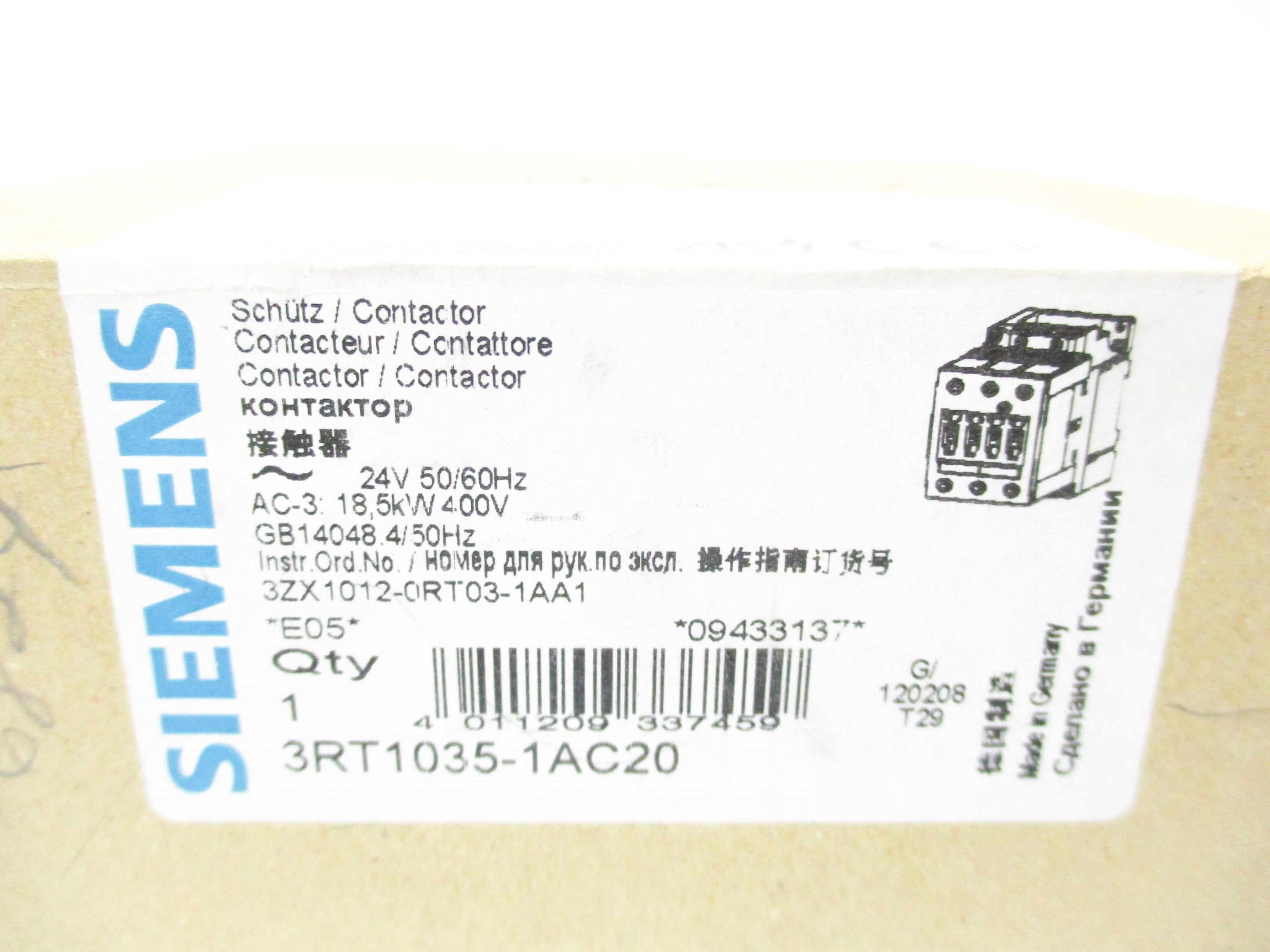 SIEMENS 3RT1035-1AC20 24V NSMP