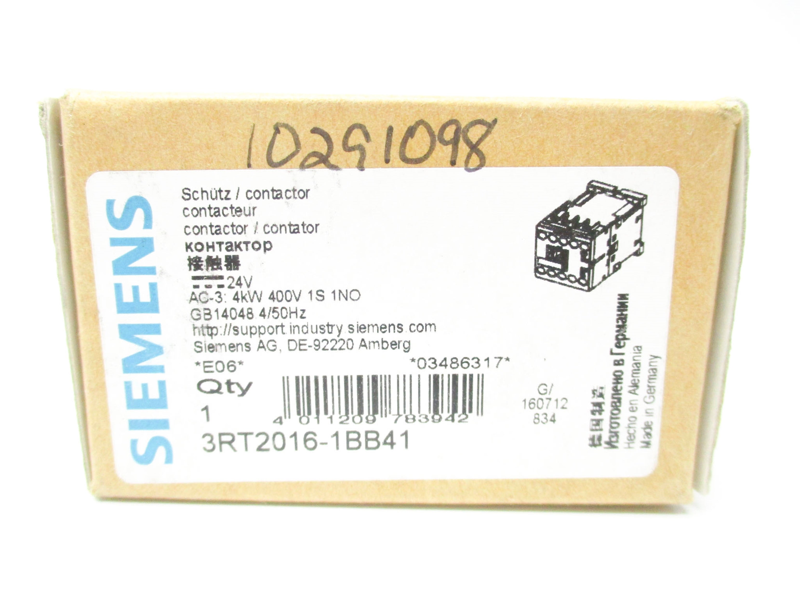 SIEMENS 3RT2016-1BB41 24VDC 22A NSMP