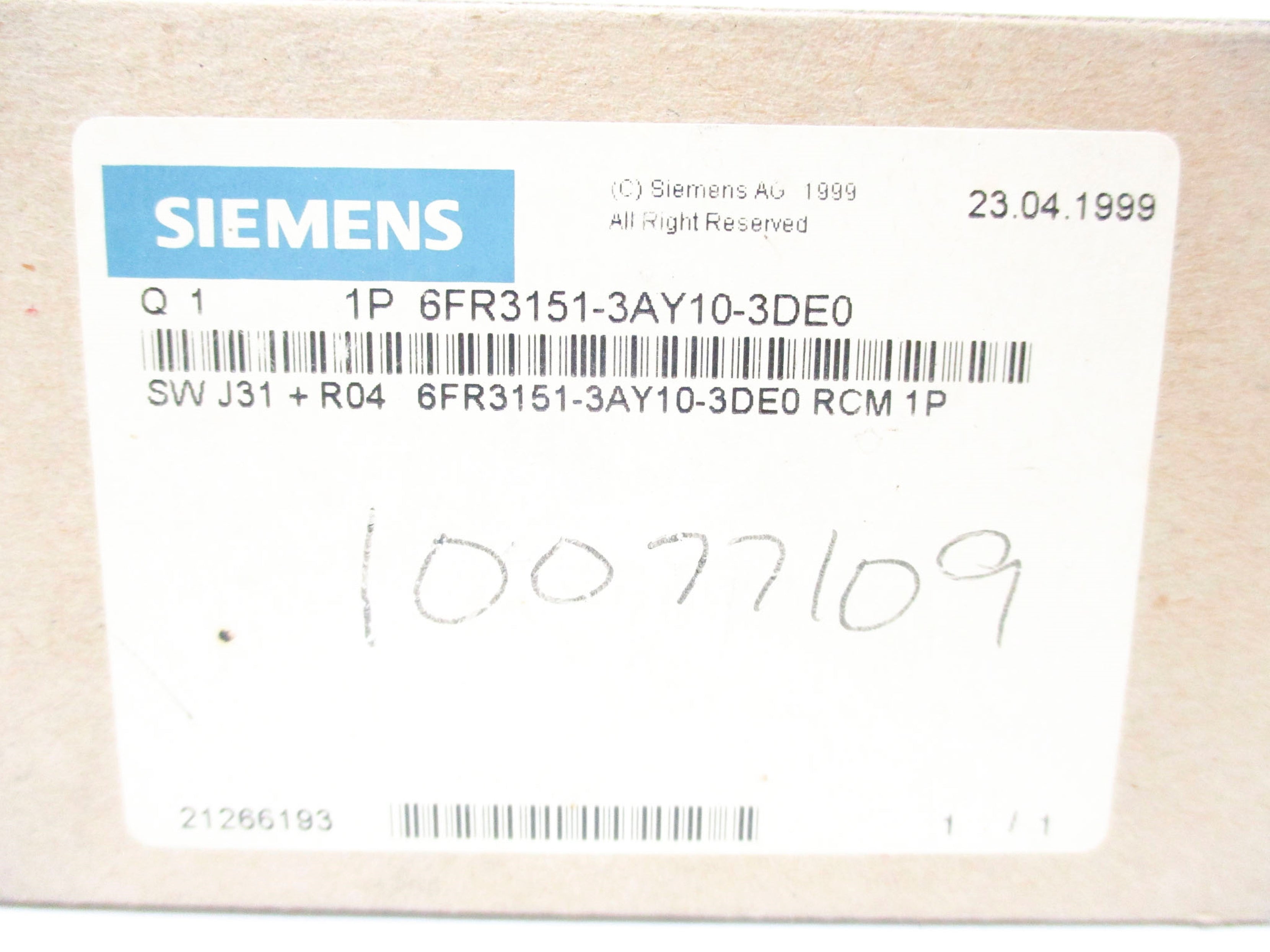 SIEMENS 6FR3151-3AY10-3DE0 NSMP