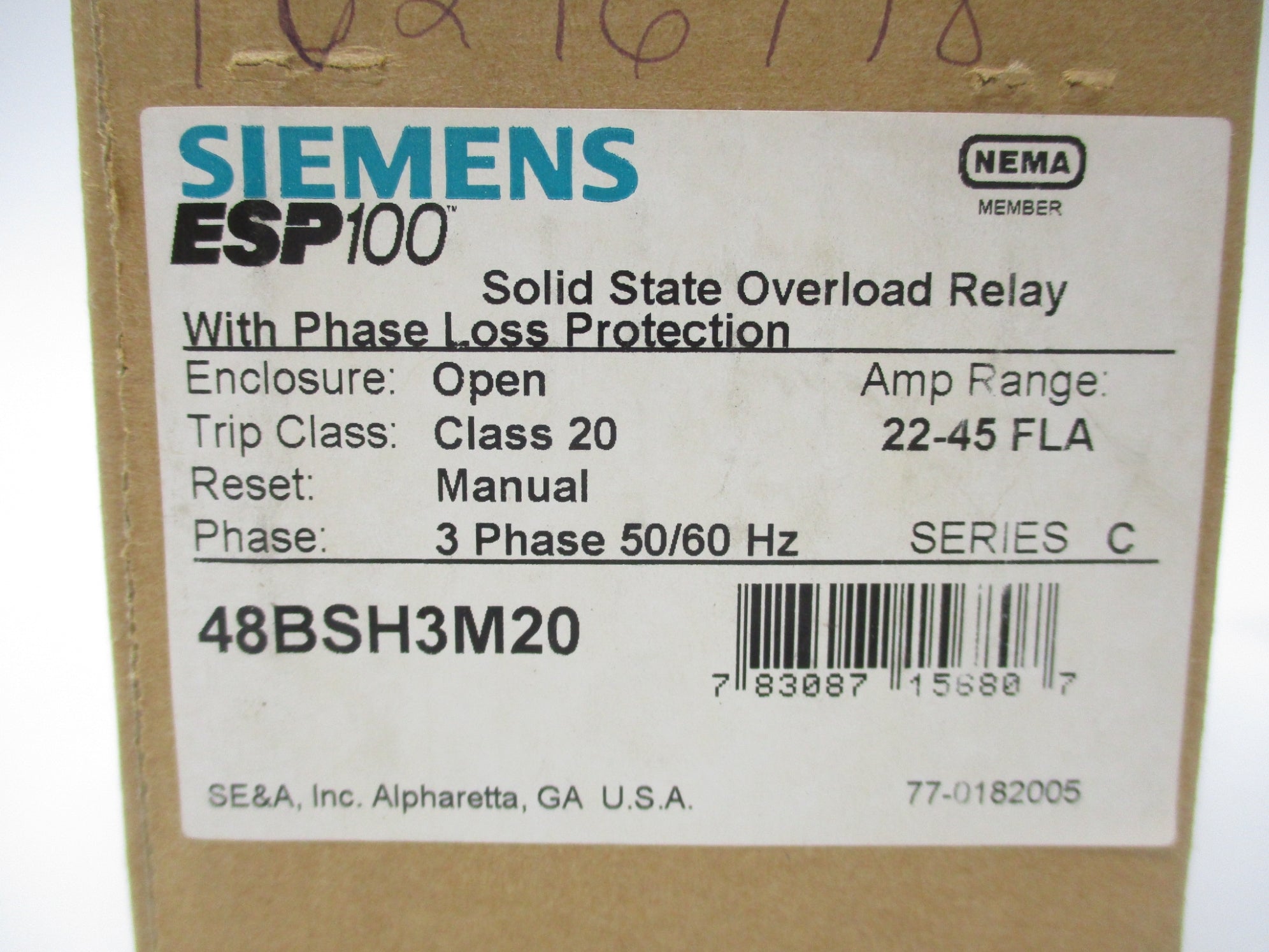 SIEMENS 48BSH3M20 22-45A SER. C NSMP