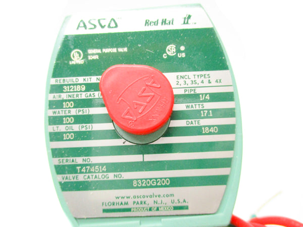 ASCO 8320G200 110/120V 100PSI 1/4" NSMP