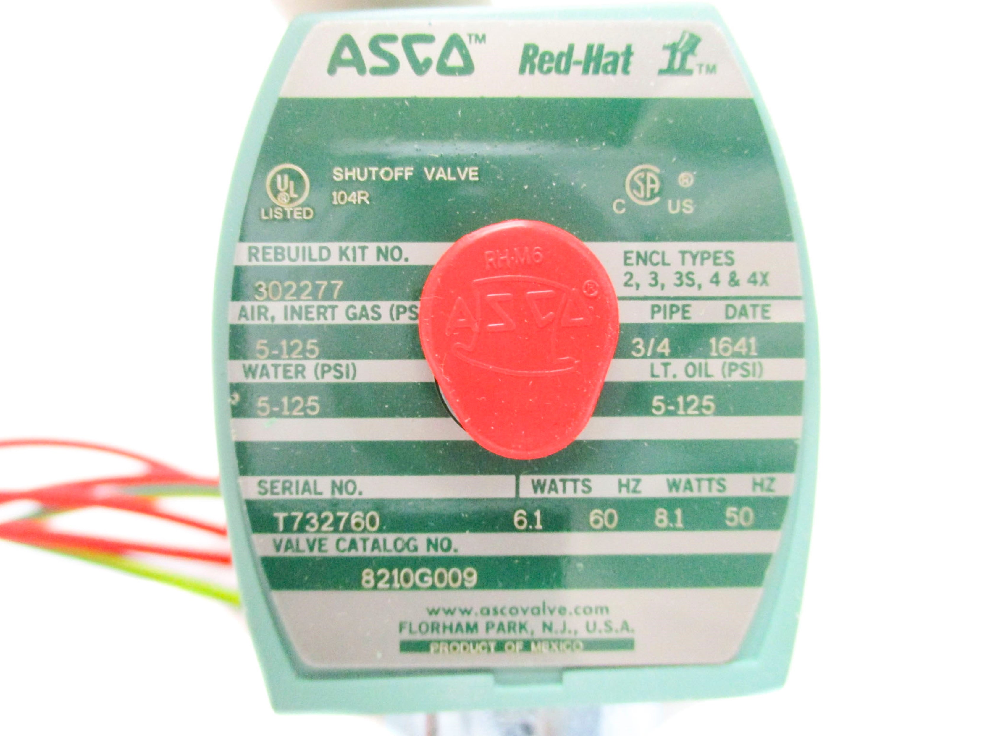 ASCO 8210G009 5-125 PSI NSMP