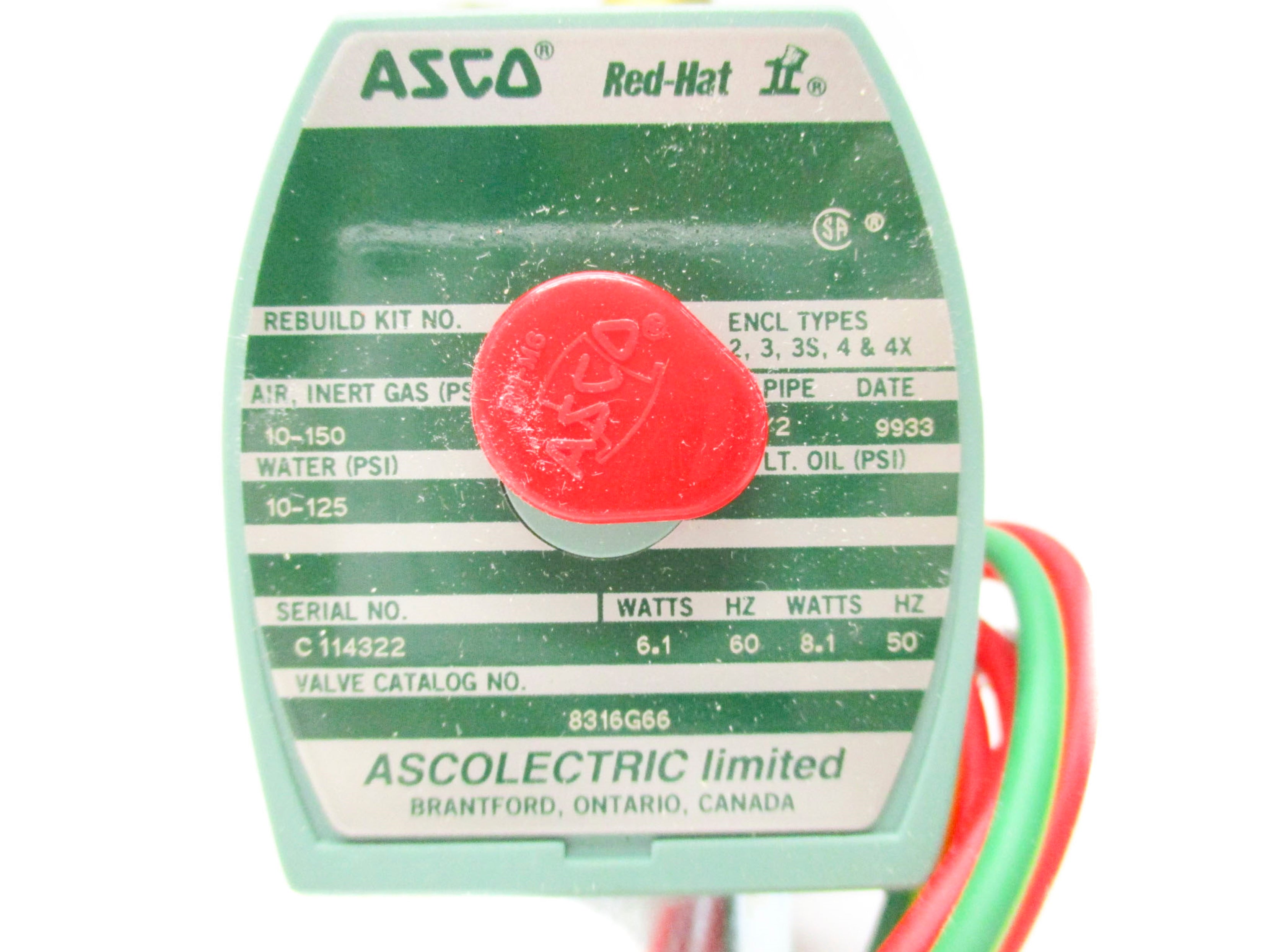 ASCO 8316G66 10-125 PSI NSMP