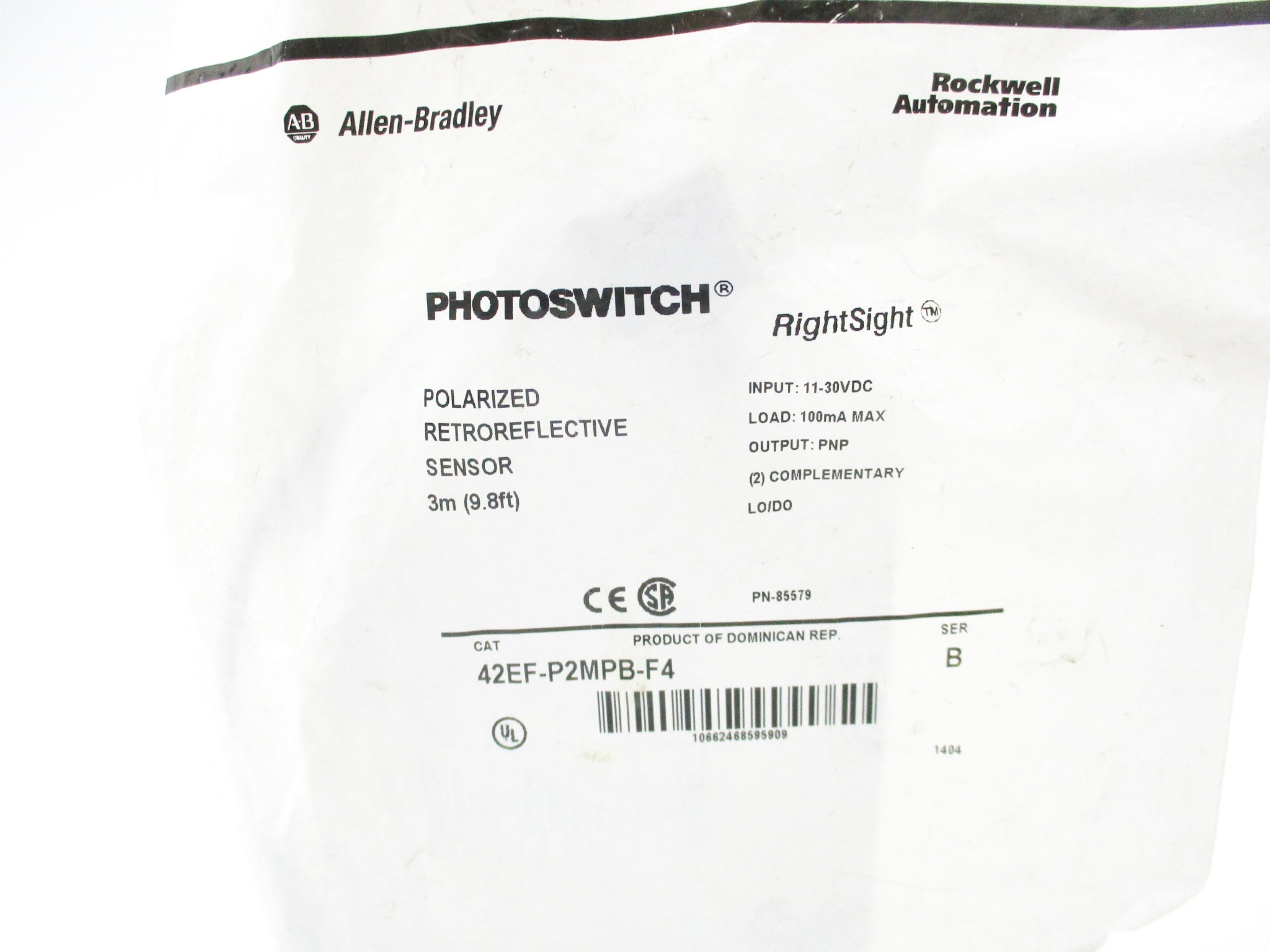 ALLEN BRADLEY 42EF-P2MPB-F4 SER. B NSMP