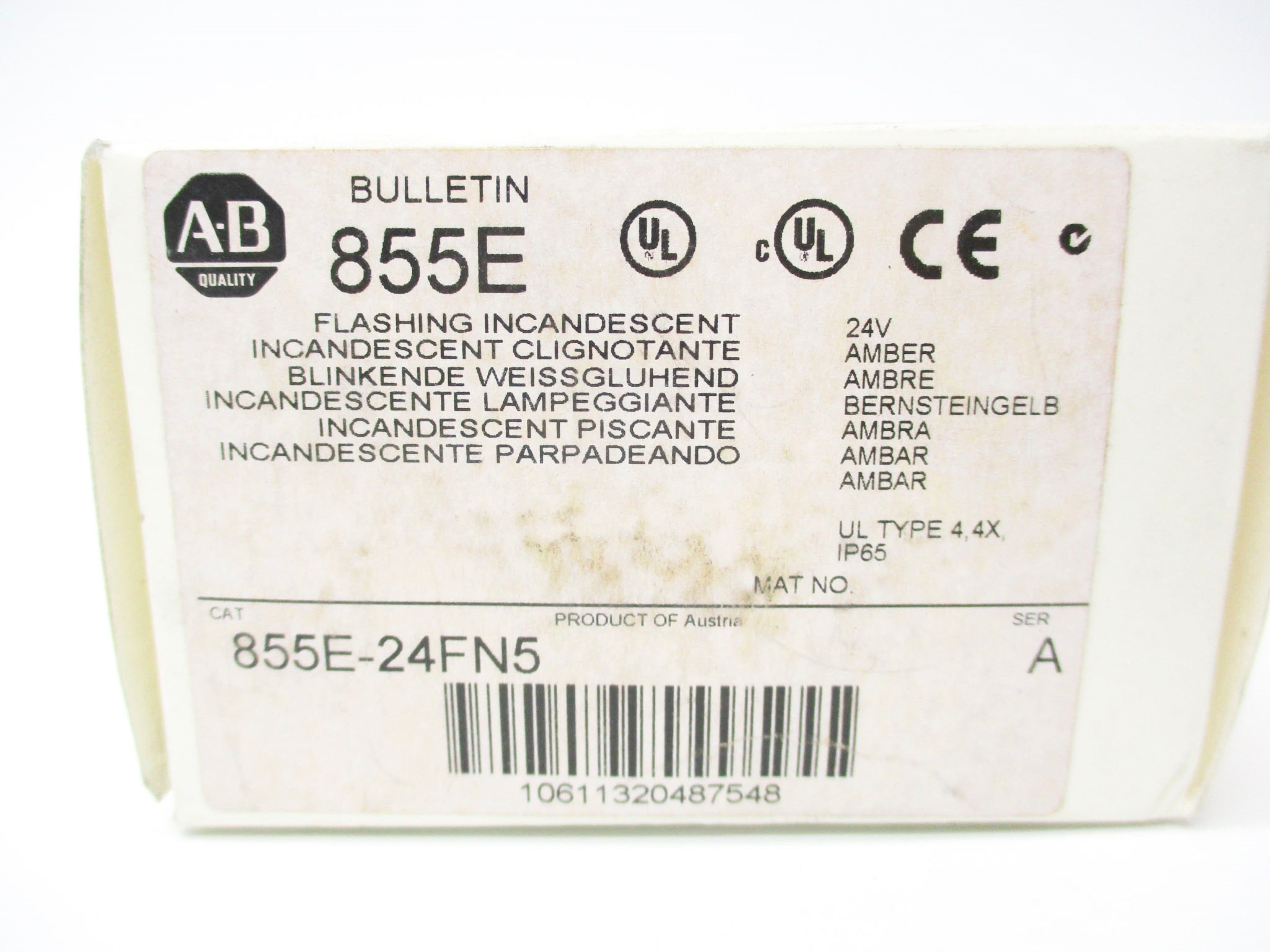 ALLEN BRADLEY 855E-24FN5 SER. A (WH) NSMP