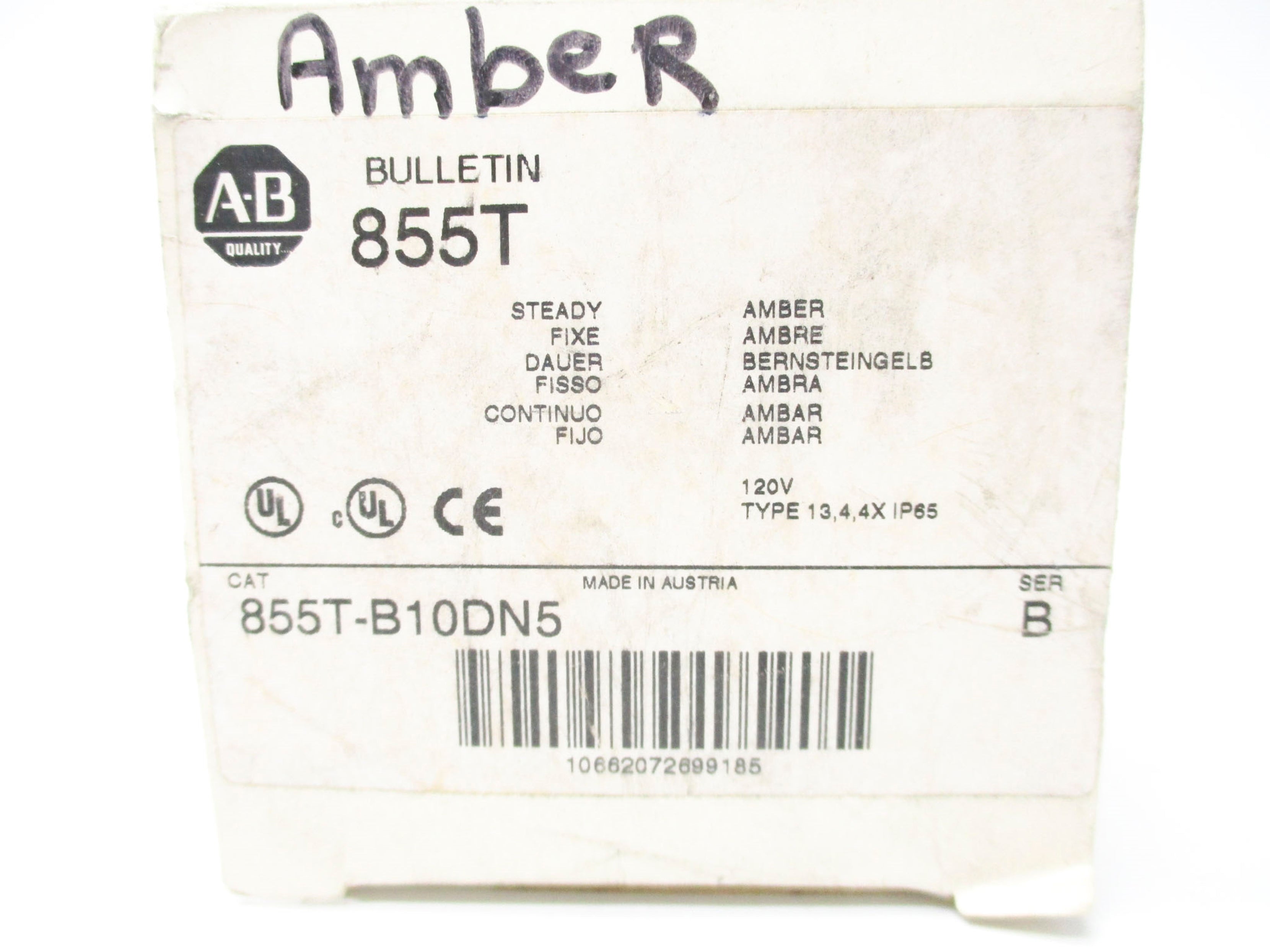 ALLEN BRADLEY 855T-B10DN5 SER. B (WH) NSMP