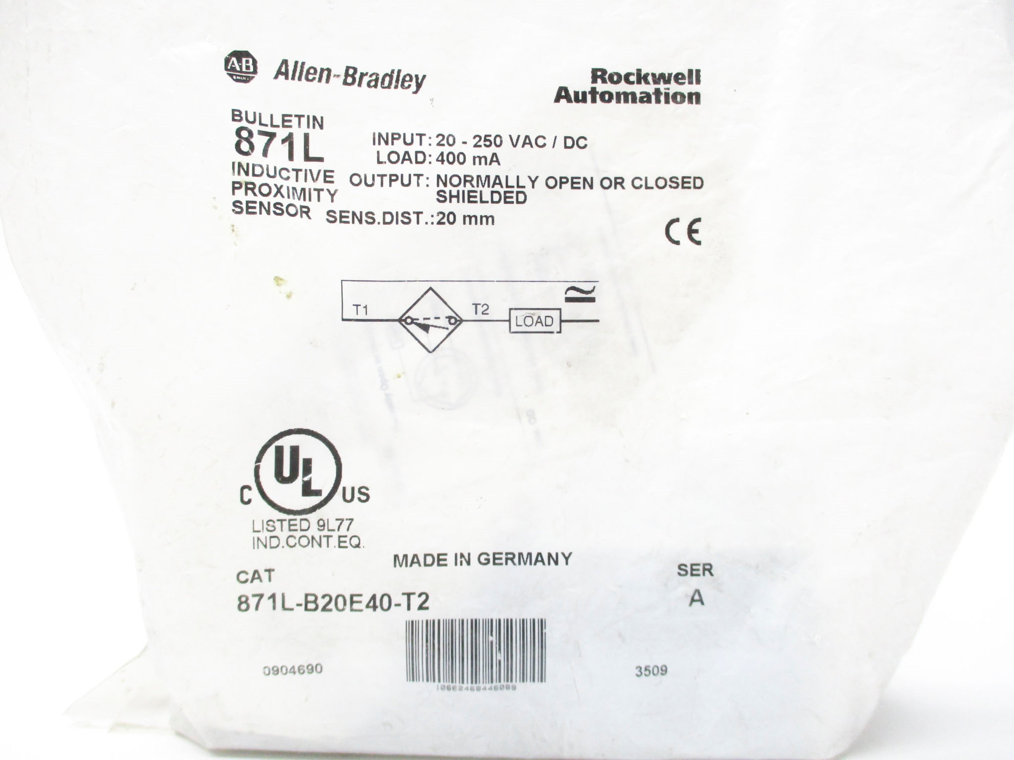 ALLEN BRADLEY 871L-B20E40-T2 SER. A NSMP
