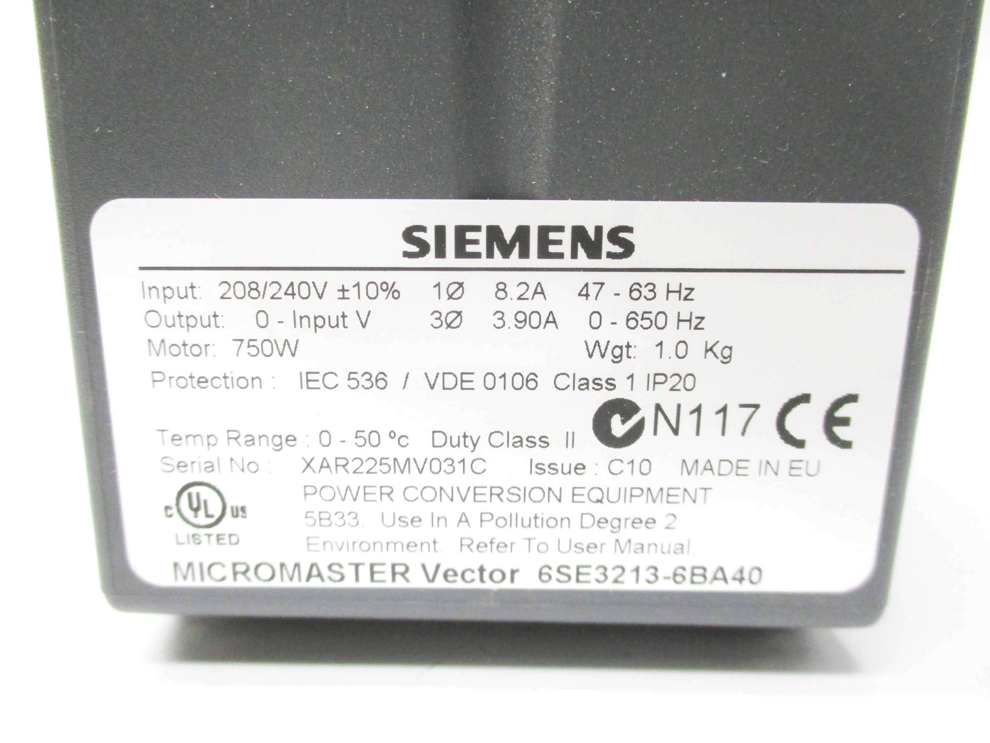 SIEMENS 6SE3213-6BA40 NSMP