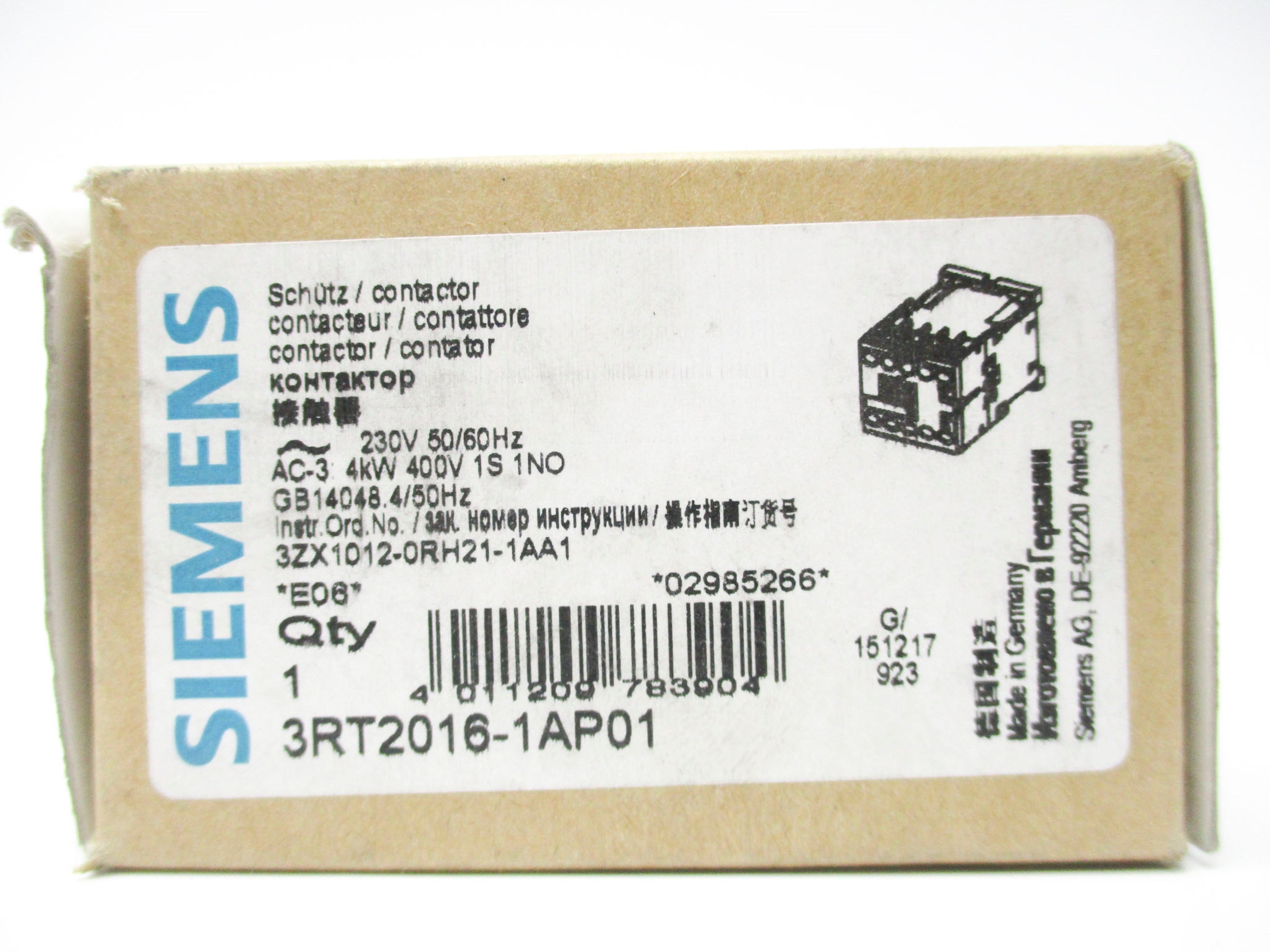 SIEMENS 3RT2016-1AP01 230V NSMP