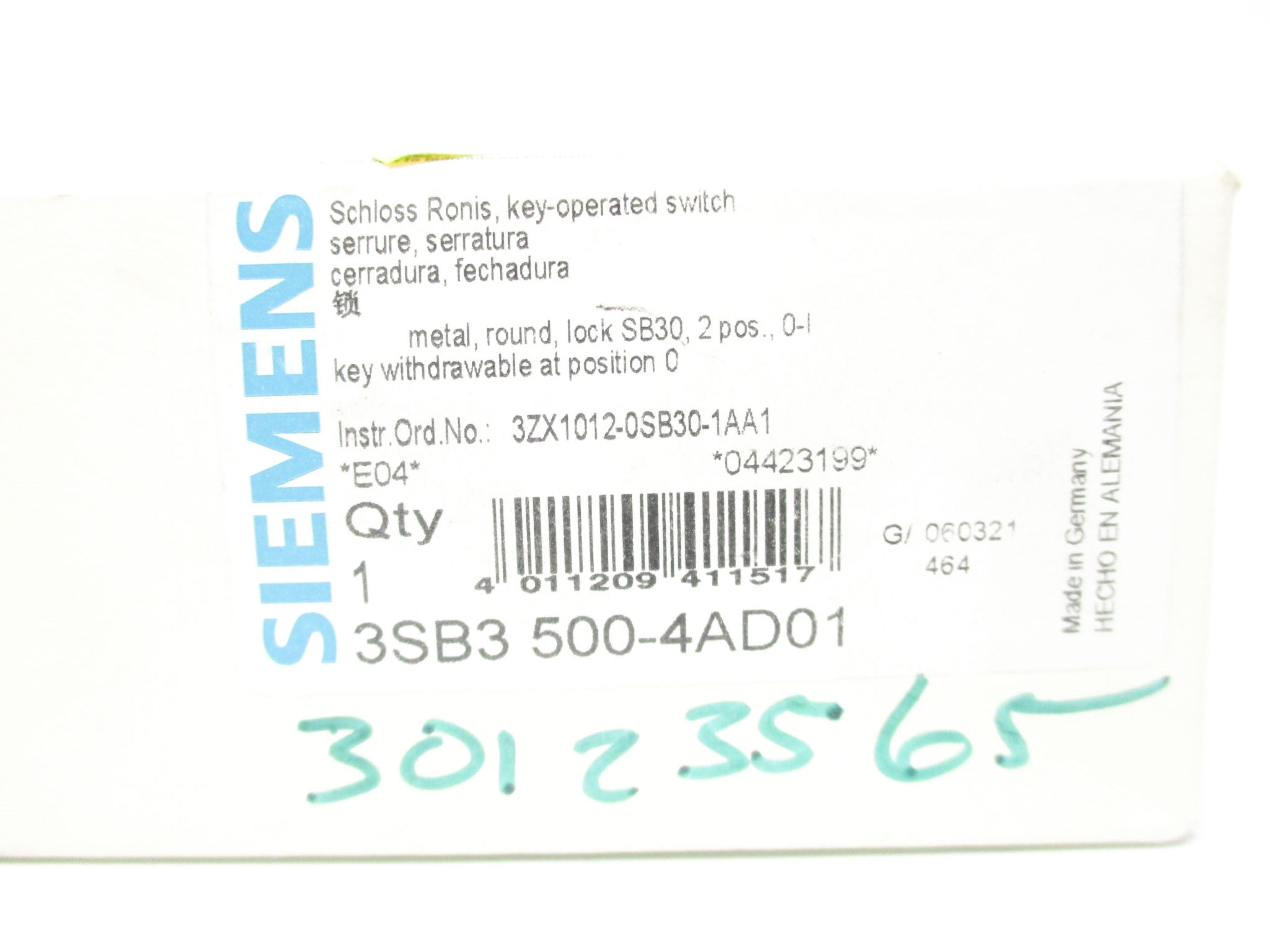 SIEMENS 3SB3500-4AD01 NSMP