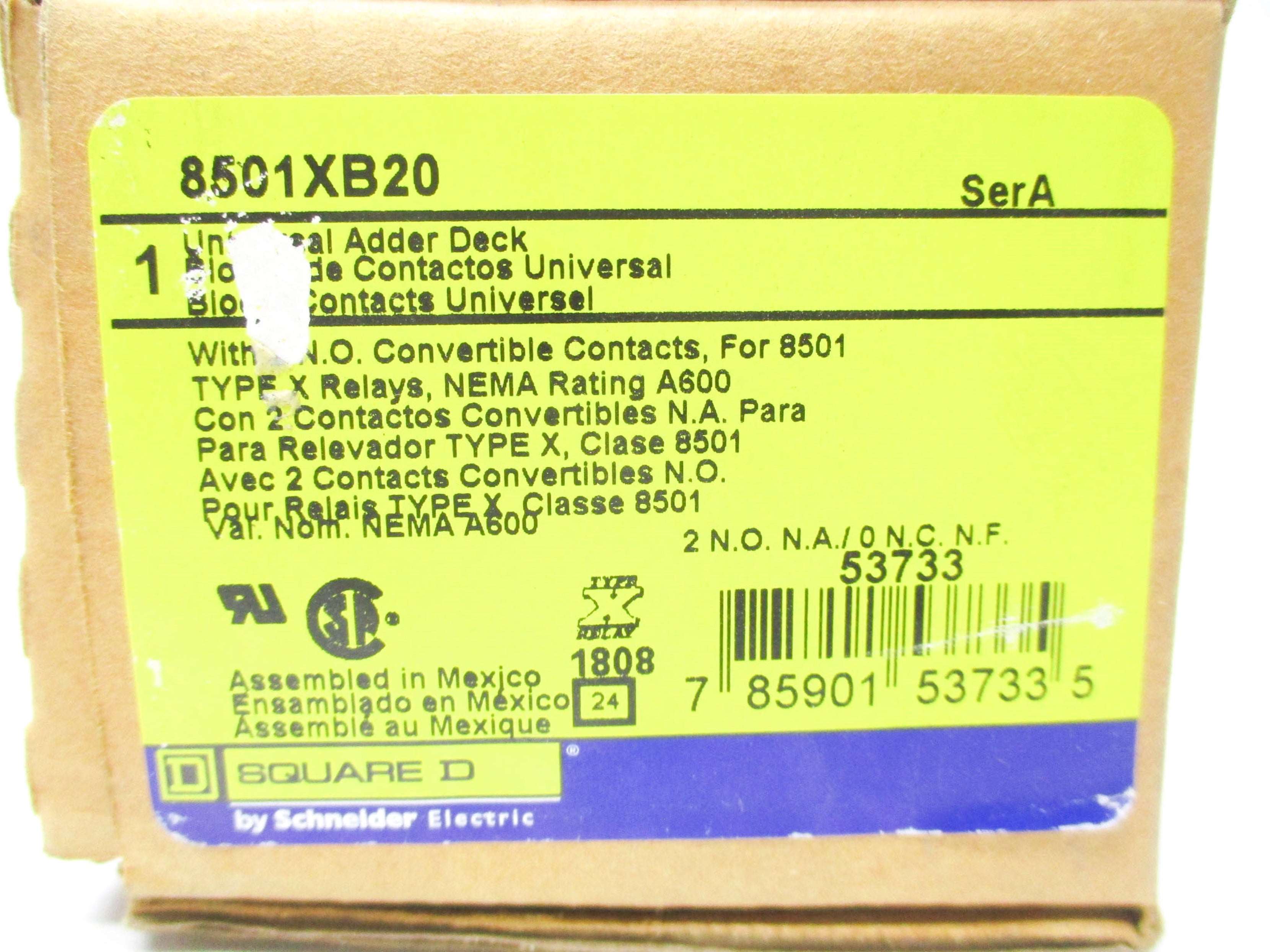 SQUARE D 8501XB20 SER. A NSMP