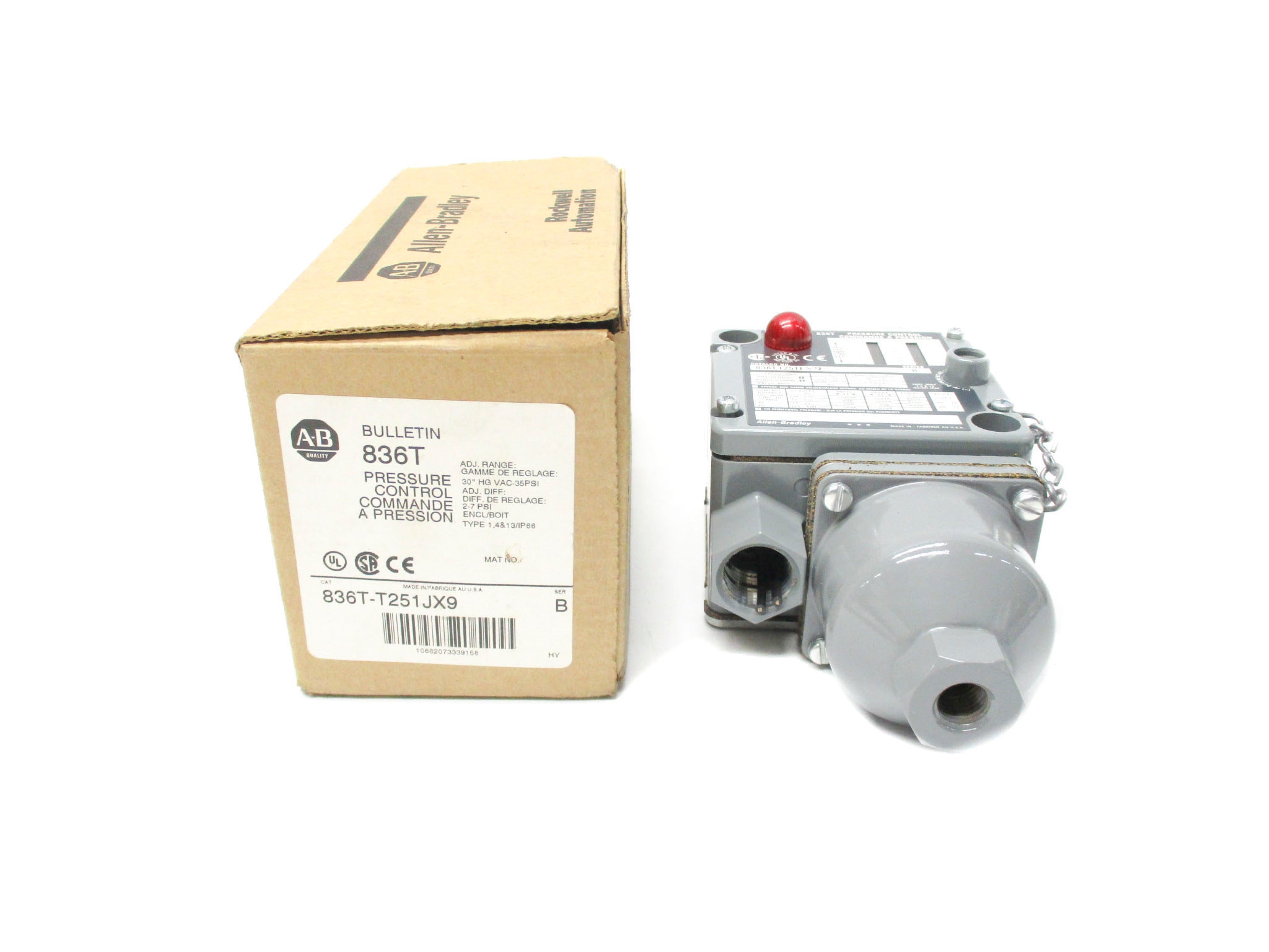 INDUSTRIAL SPARE PART 836T-T251JX9 SER. B 120-600VAC 60A 2-7PSI (BR/WH) NSMP