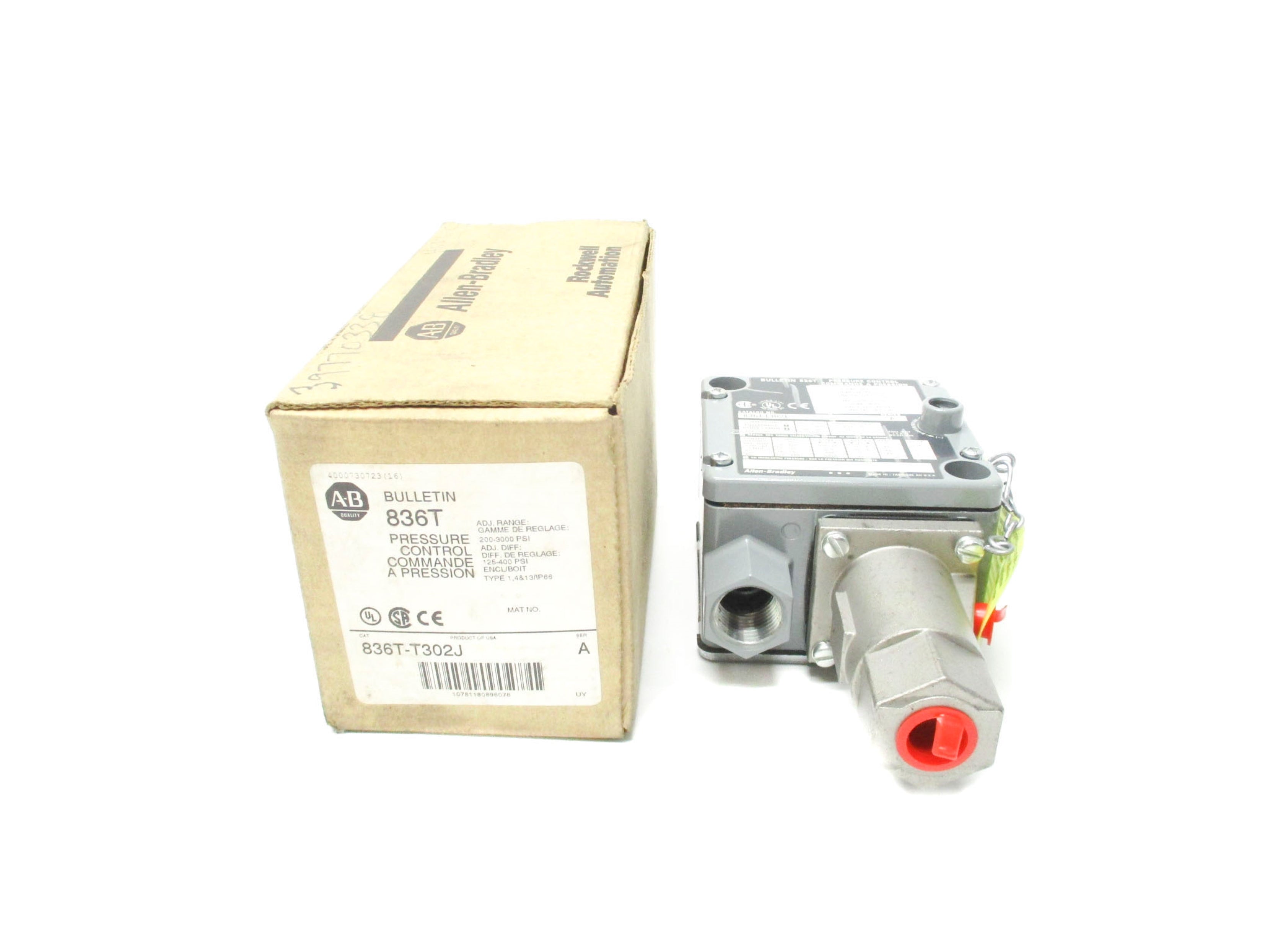 ALLEN BRADLEY 836T-T302J SER. A 200-3000PSI (BR/WH) NSMP