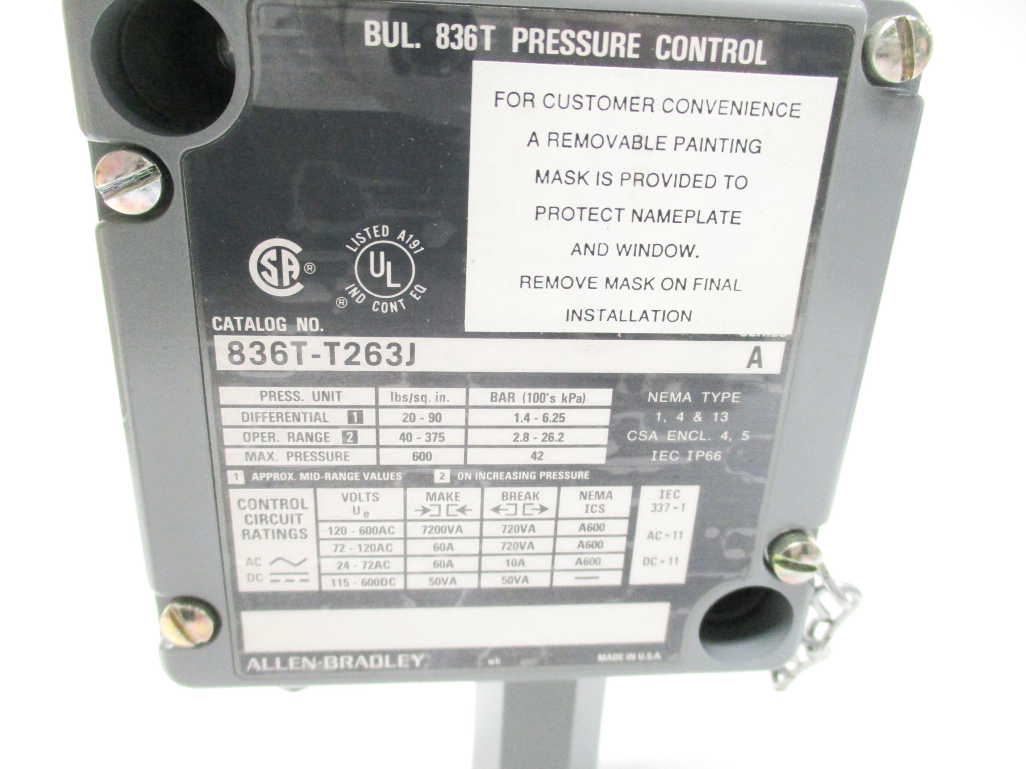 INDUSTRIAL SPARE PART 836T-T263J SER. A (BR/YL) NSMP