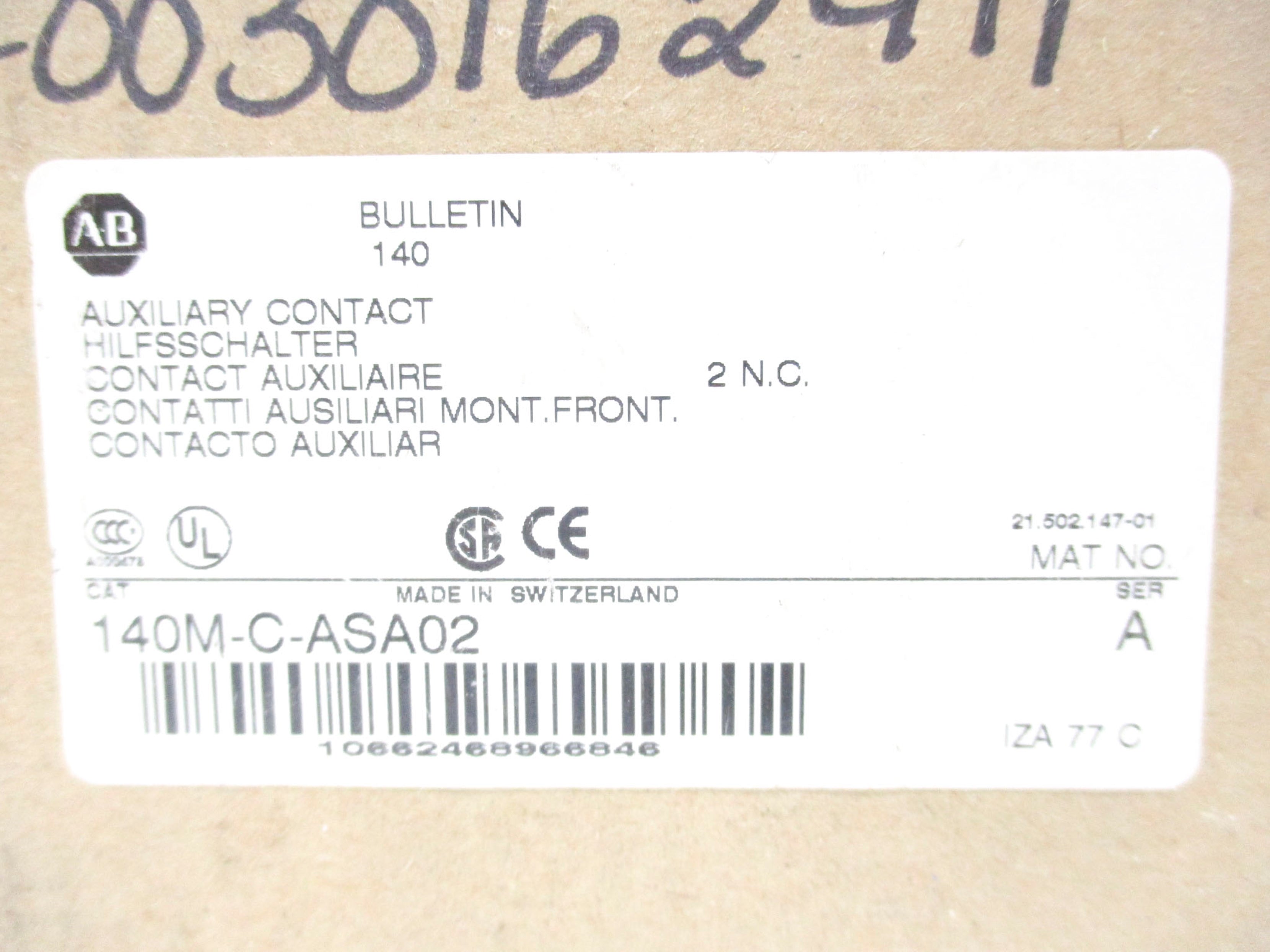 ALLEN BRADLEY 140M-C-ASA02 SER. A (BR/WH) NSMP