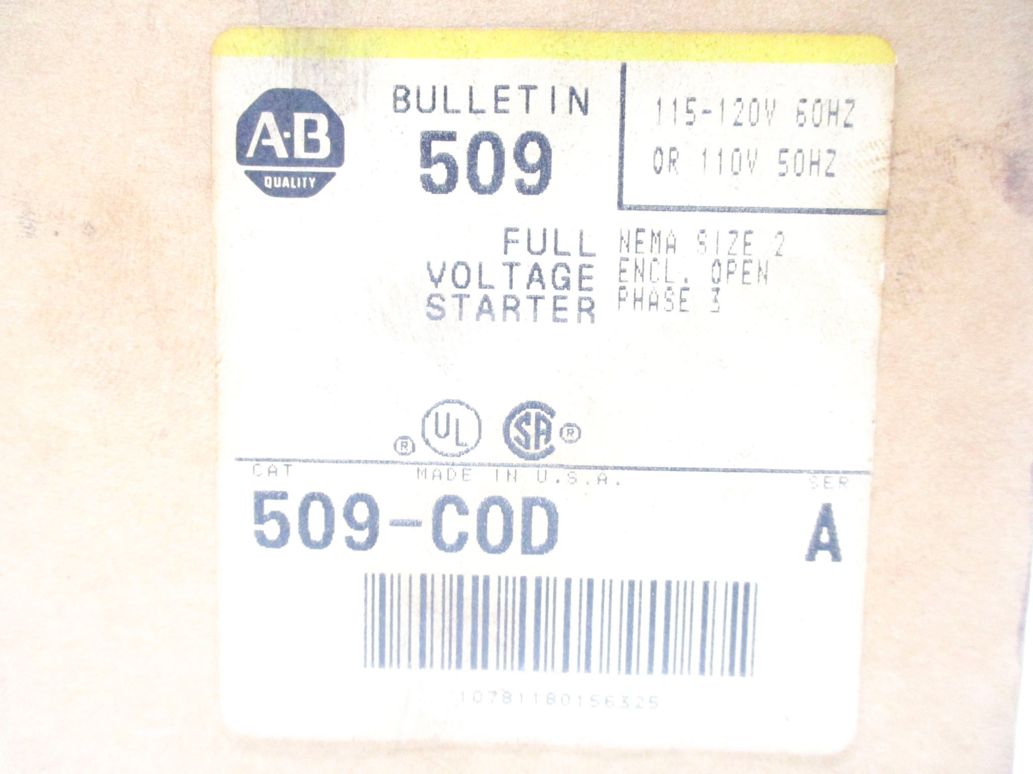 INDUSTRIAL SPARE PART 509-C0D SER. A (BR/YL) NSMP