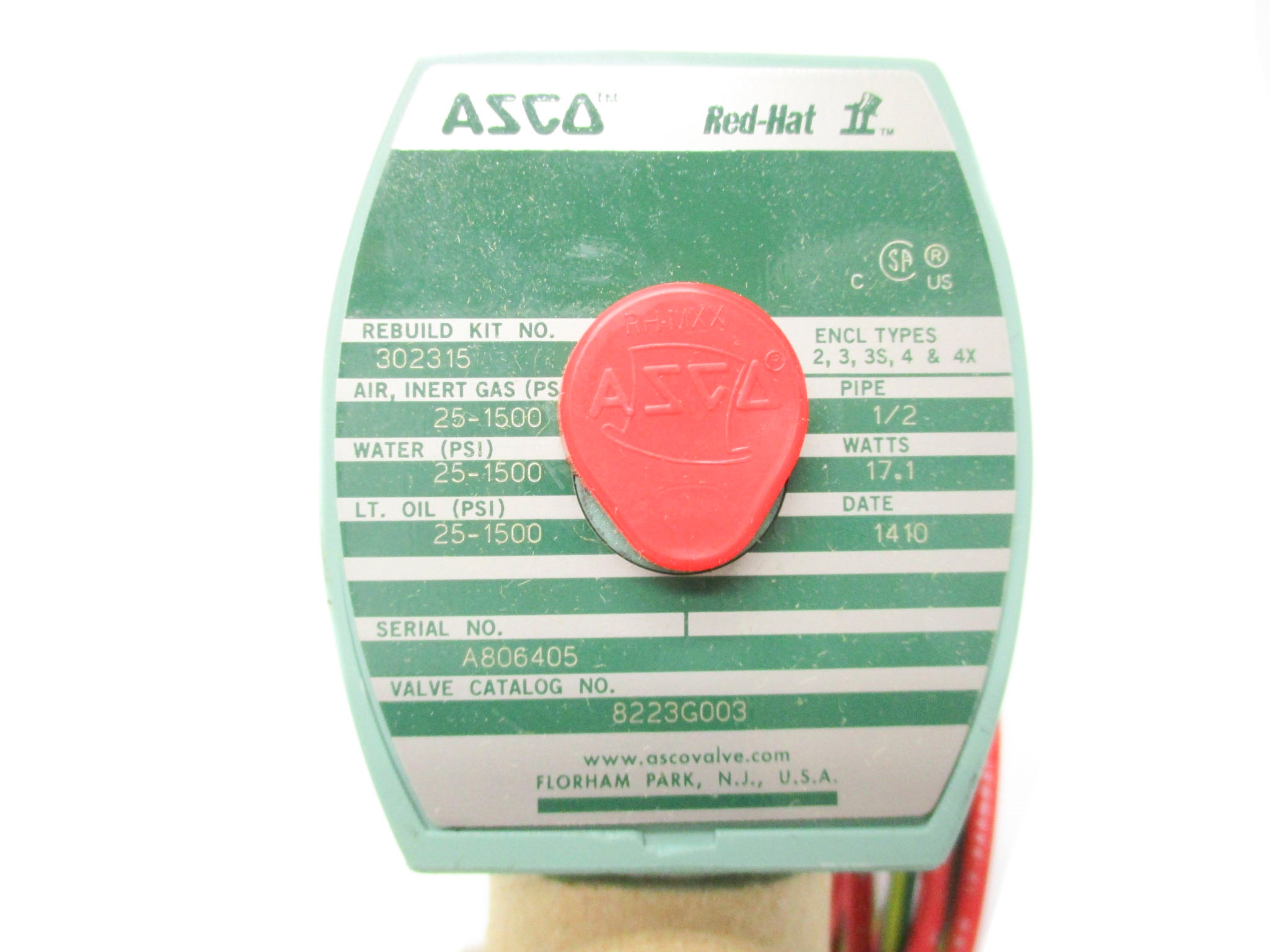 ASCO 8223G003 120V 25-1500PSI 1/2" NSMP