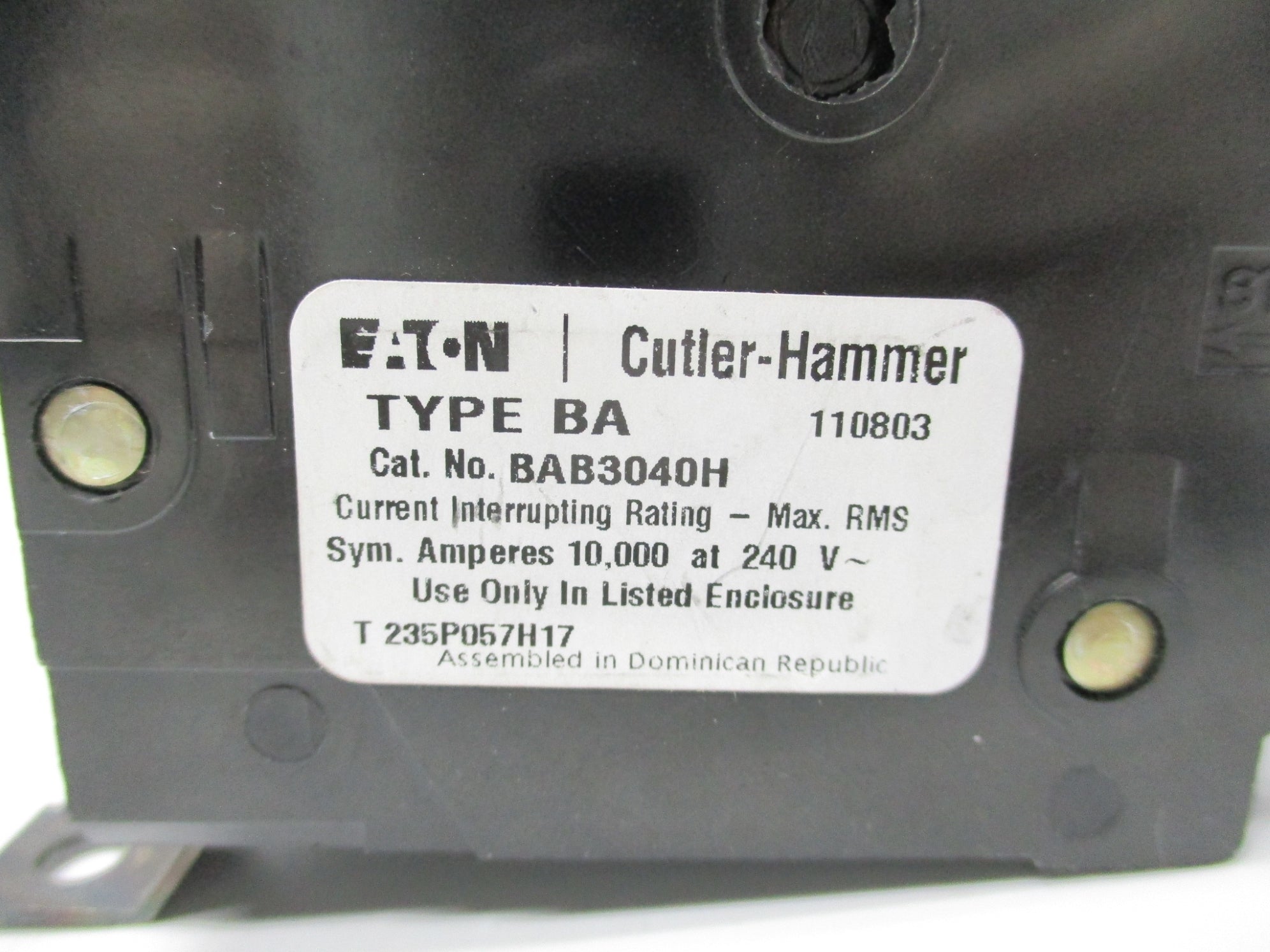 CUTLER HAMMER BAB3040H 240V 40A (AS PICTURED) UNMP